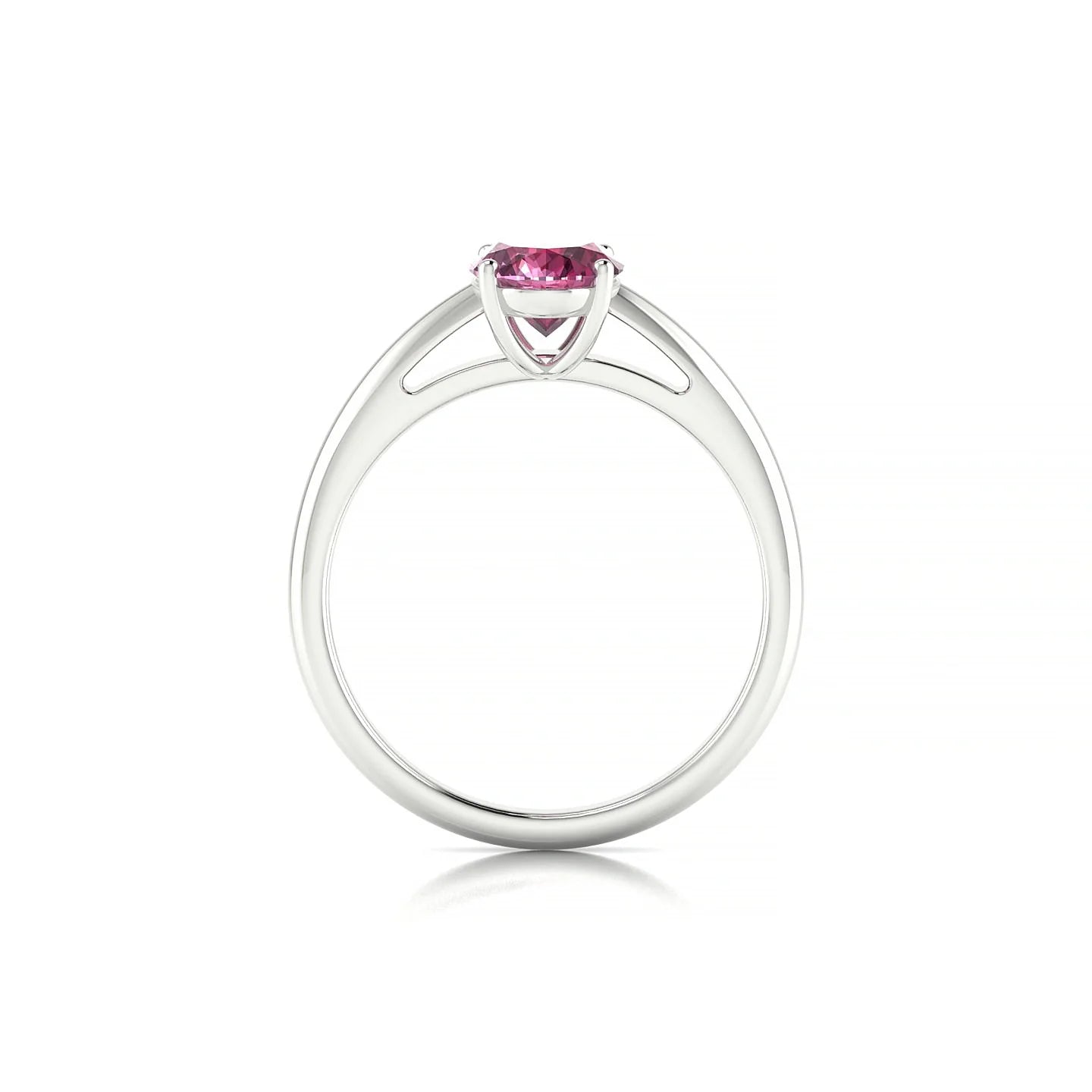 Treasure | 18k White Gold 8 x 6 mm Oval Rhodolite Ring