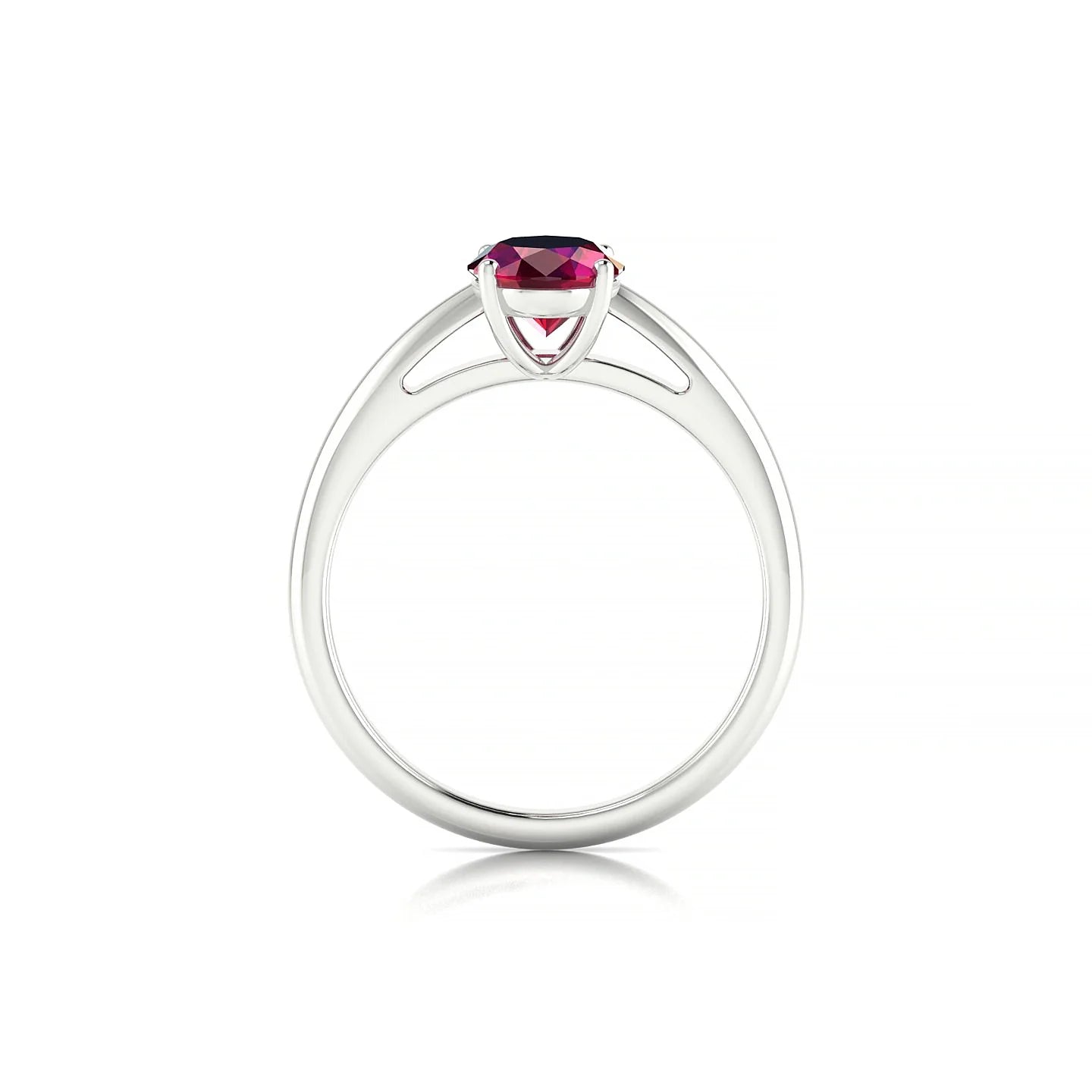 Treasure | 18k White Gold 8 x 6 mm Oval Ruby Ring