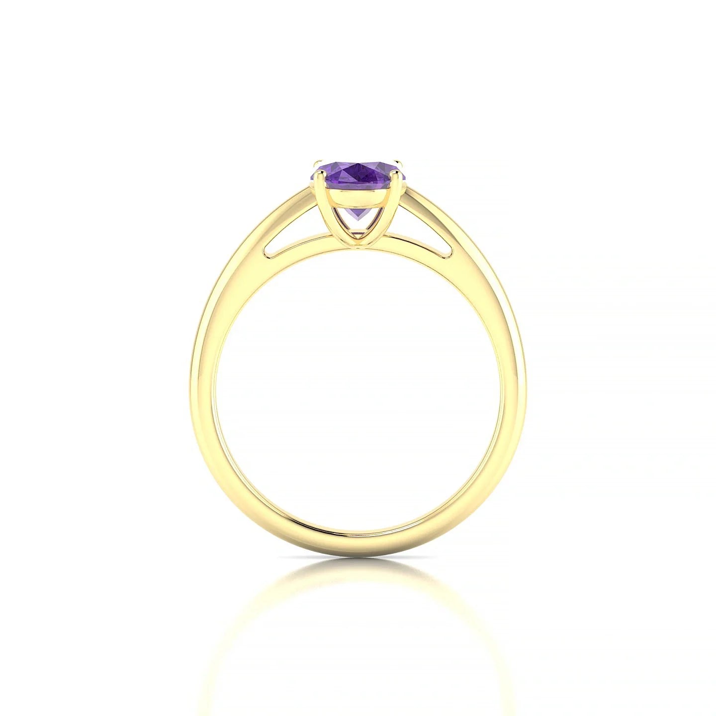 Treasure | 18k Yellow Gold 8 x 6 mm Oval Amethyst Ring