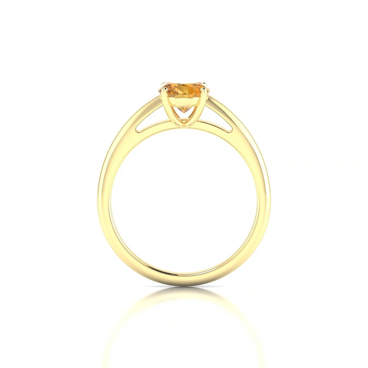 Treasure | 18k Yellow Gold 8 x 6 mm Oval Citrine Ring