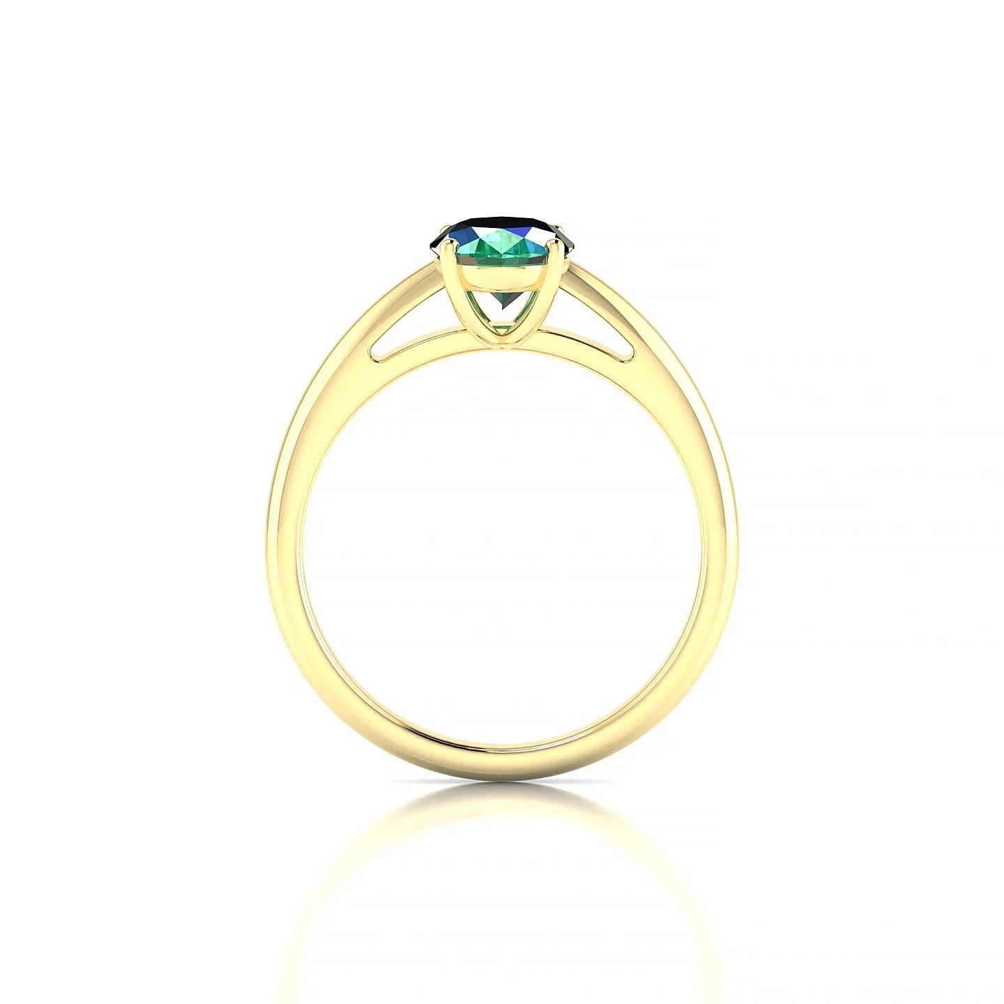 Treasure | 18k Yellow Gold 8 x 6 mm Oval Emerald Ring