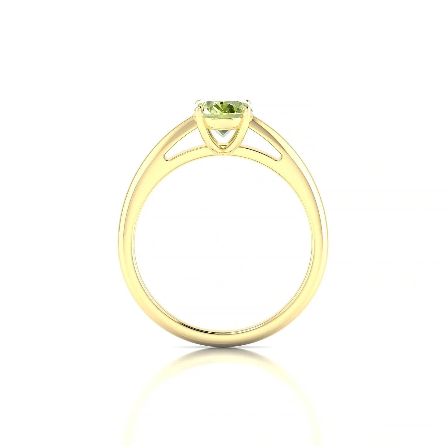 Treasure | 18k Yellow Gold 8 x 6 mm Oval Peridot Ring