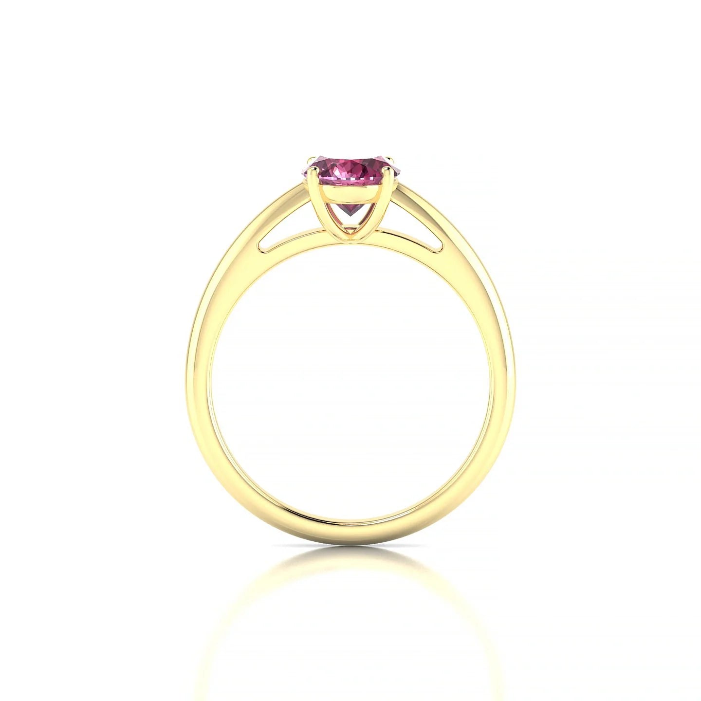 Treasure | 18k Yellow Gold 8 x 6 mm Oval Rhodolite Ring