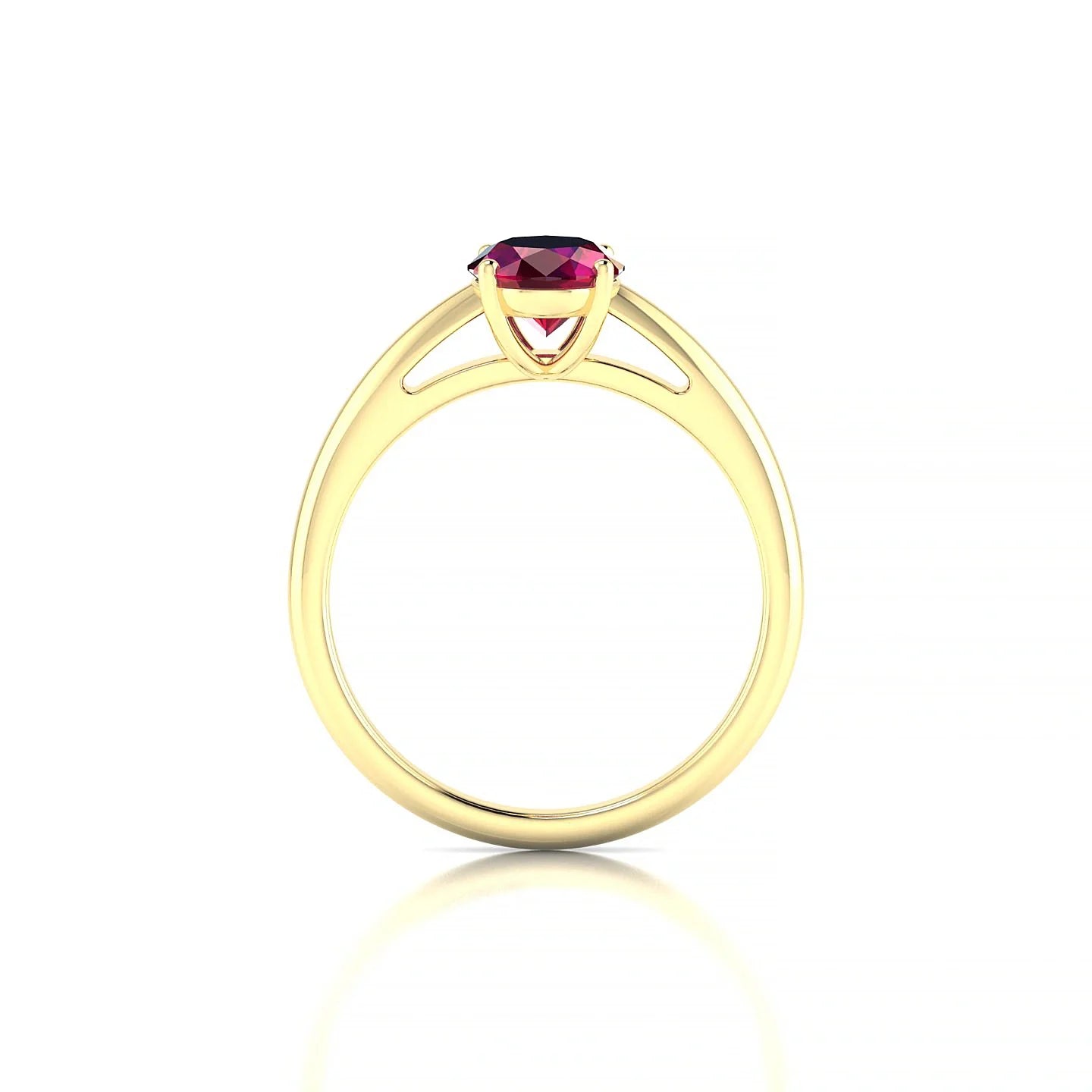Treasure | 18k Yellow Gold 8 x 6 mm Oval Ruby Ring