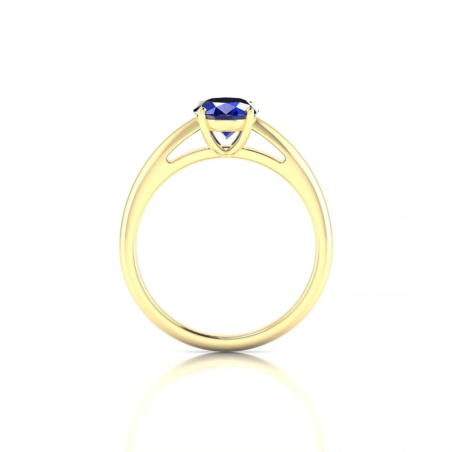 Treasure | 18k Yellow Gold 8 x 6 mm Oval Sapphire Ring
