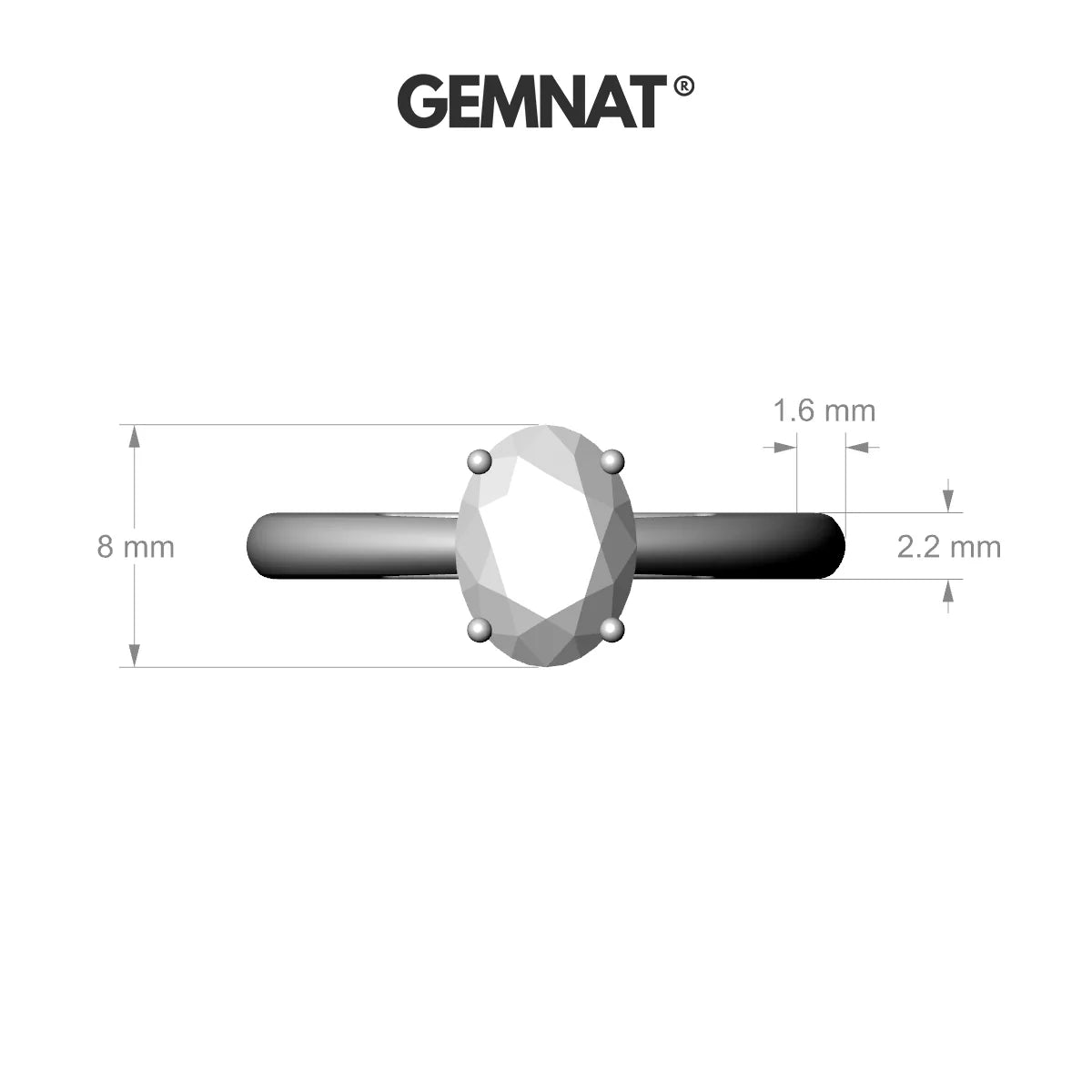 Treasure | 18k Yellow Gold 8 x 6 mm Oval Aquamarine Ring