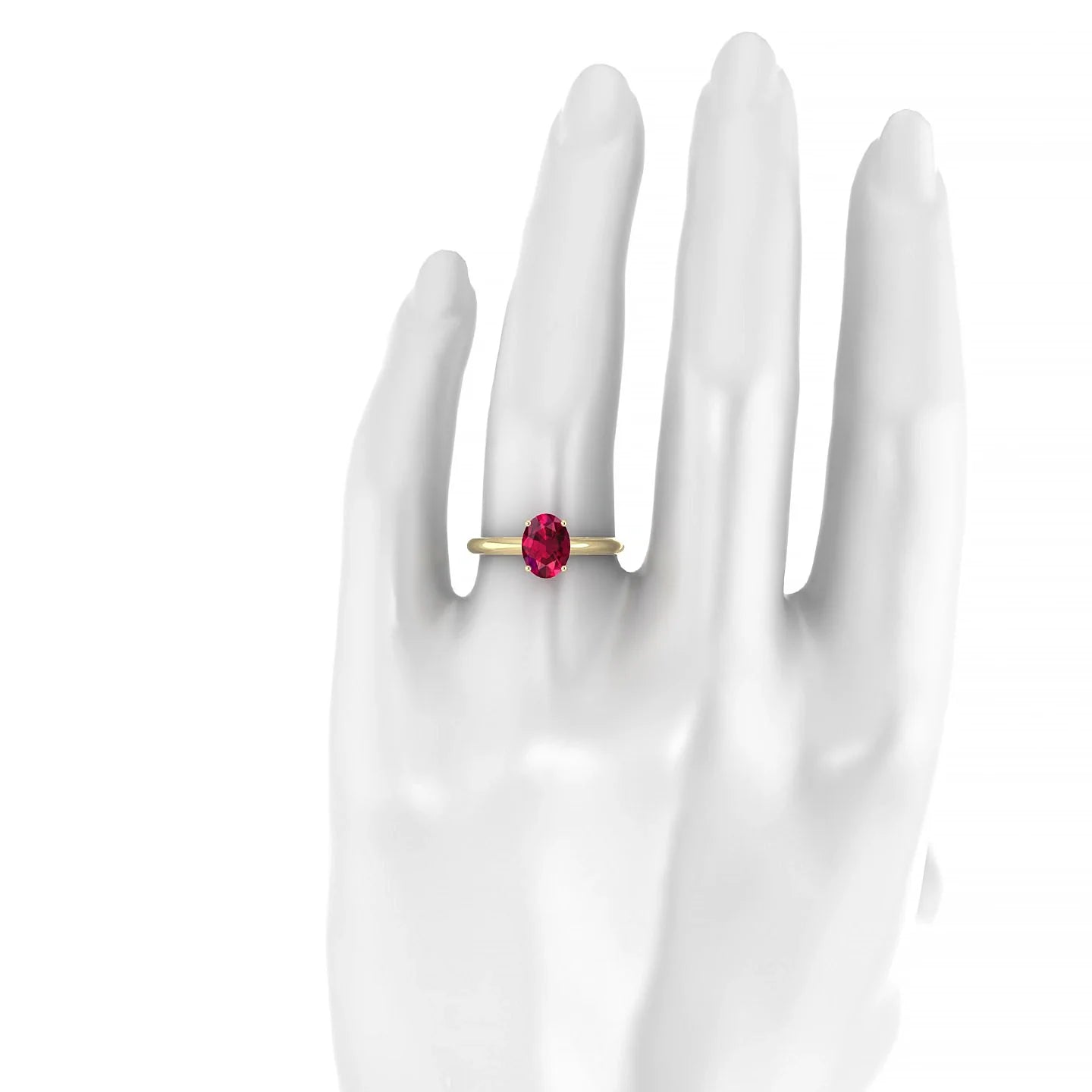 Treasure | 18k Yellow Gold 8 x 6 mm Oval Ruby Ring