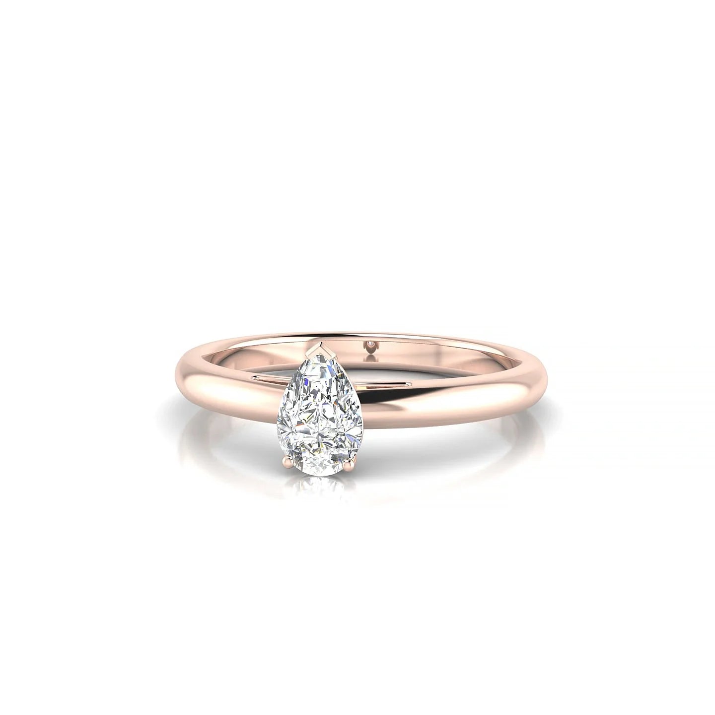 Treasure | 18k Rose Gold 6 x 4 mm Pear Diamond Ring