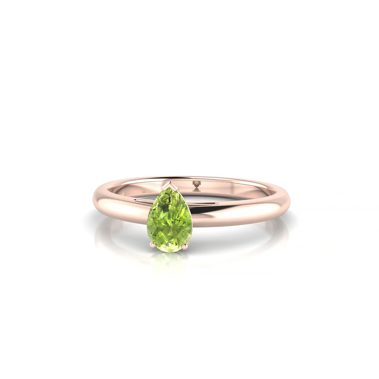 Treasure | 18k Rose Gold 6 x 4 mm Pear Peridot Ring