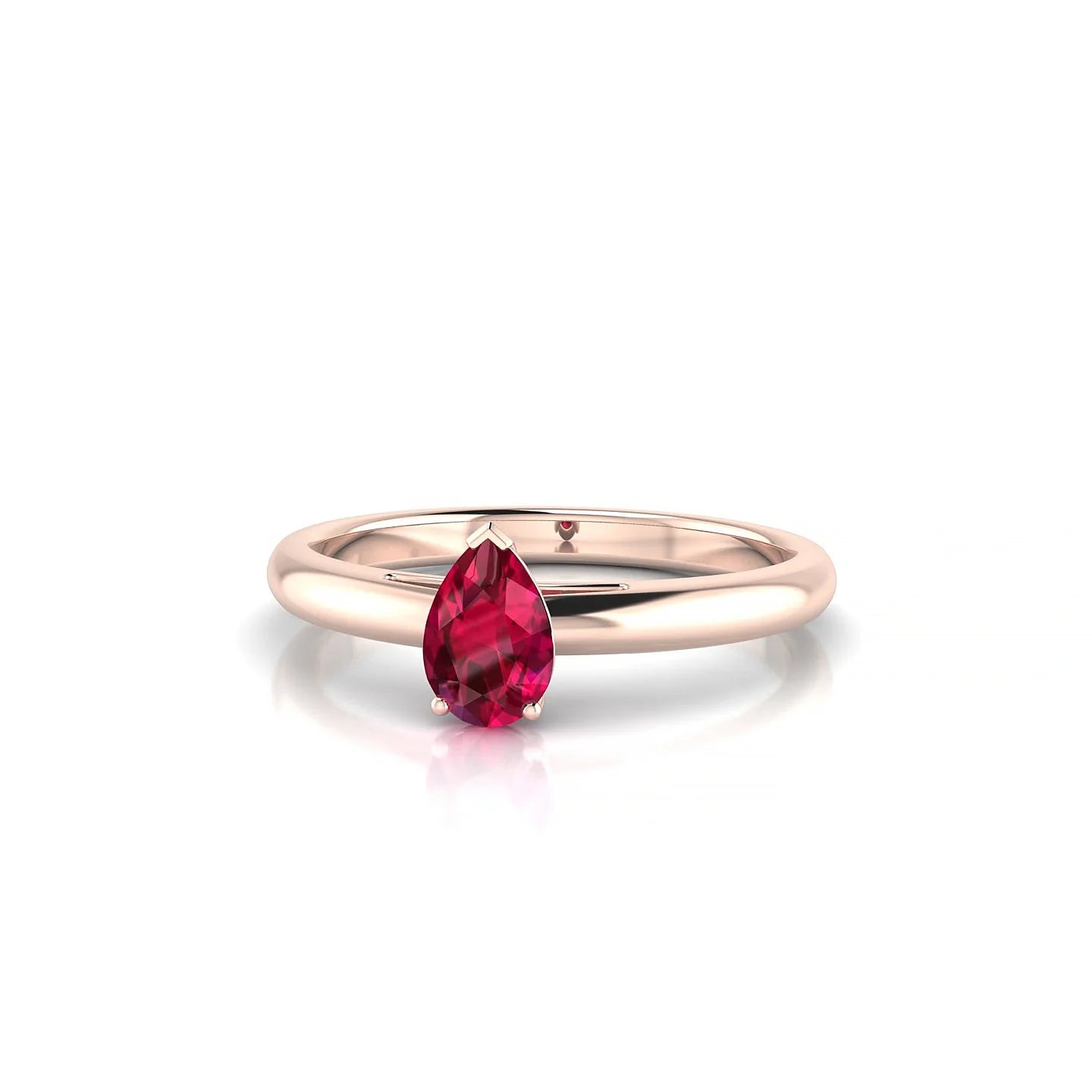 Treasure | 18k Rose Gold 6 x 4 mm Pear Ruby Ring