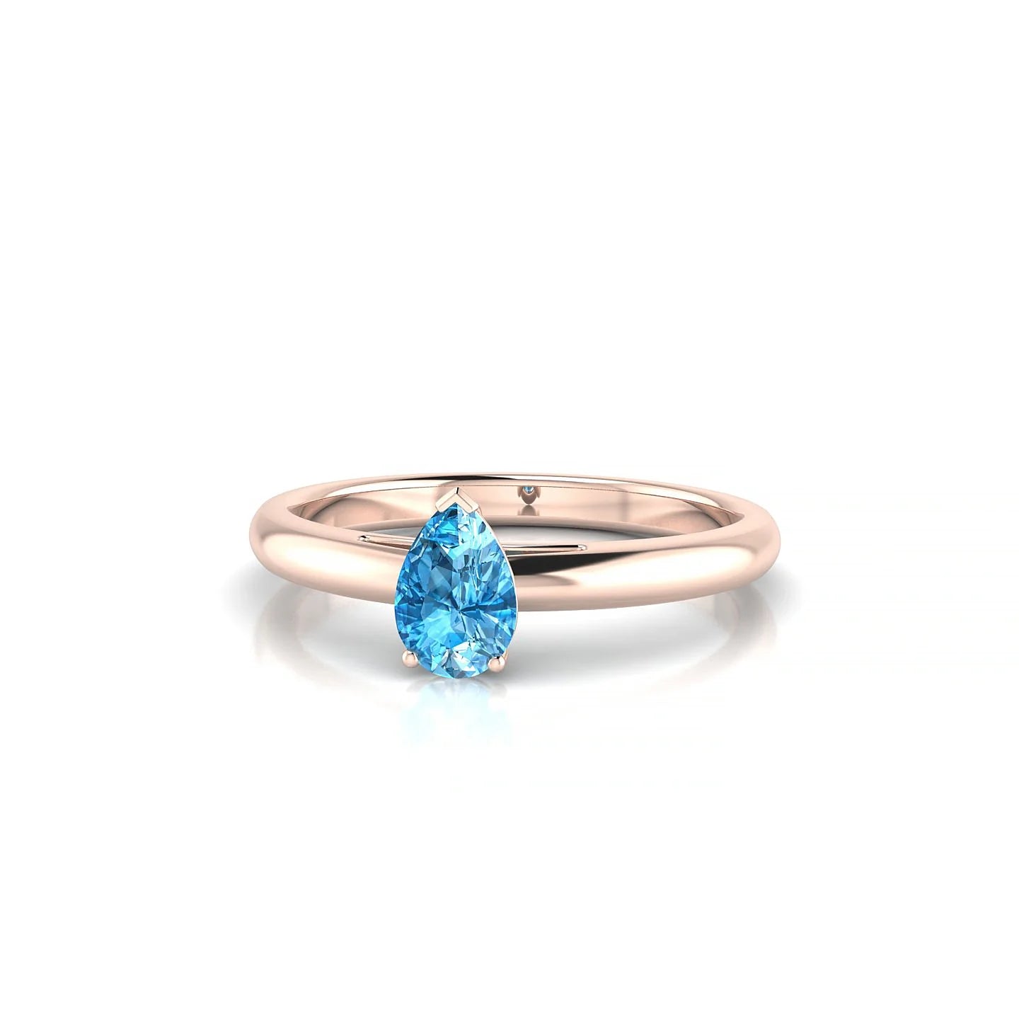 Treasure | 18k Rose Gold 6 x 4 mm Pear Topaz Ring