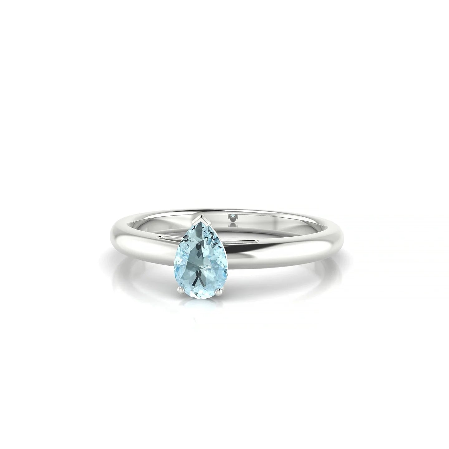 Treasure | 18k White Gold 6 x 4 mm Pear Aquamarine Ring