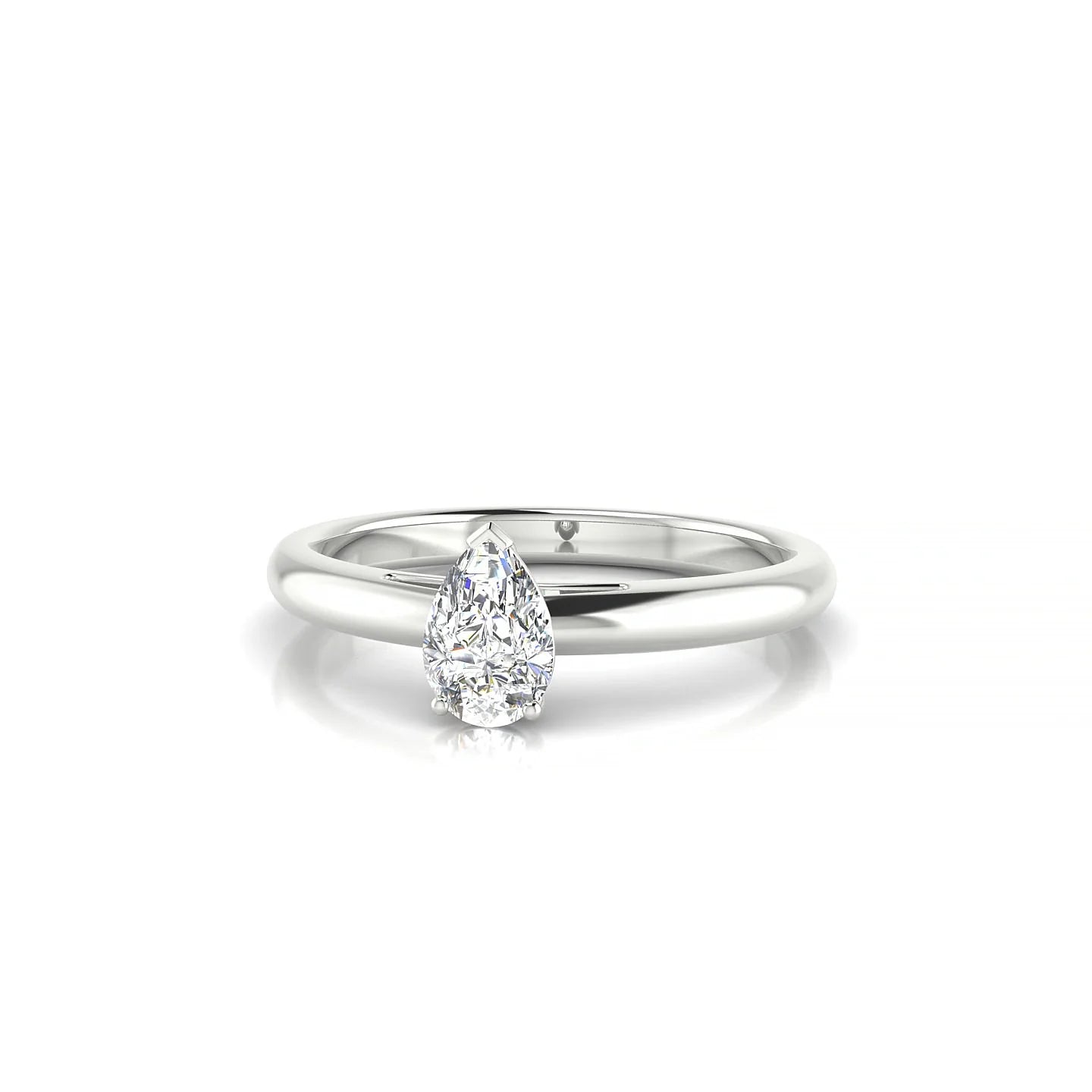 Treasure | 18k White Gold 6 x 4 mm Pear Diamond Ring