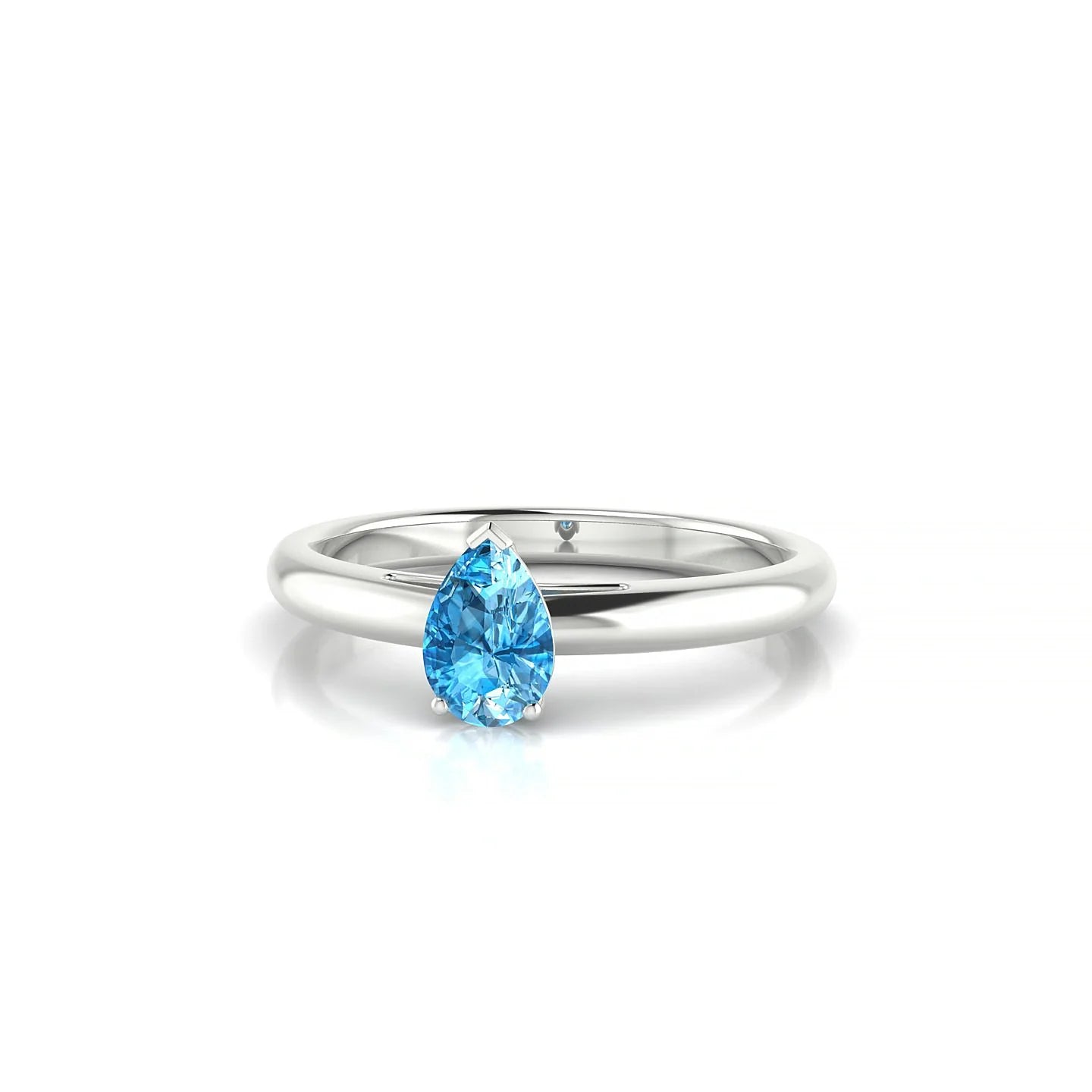 Treasure | 18k White Gold 6 x 4 mm Pear Topaz Ring