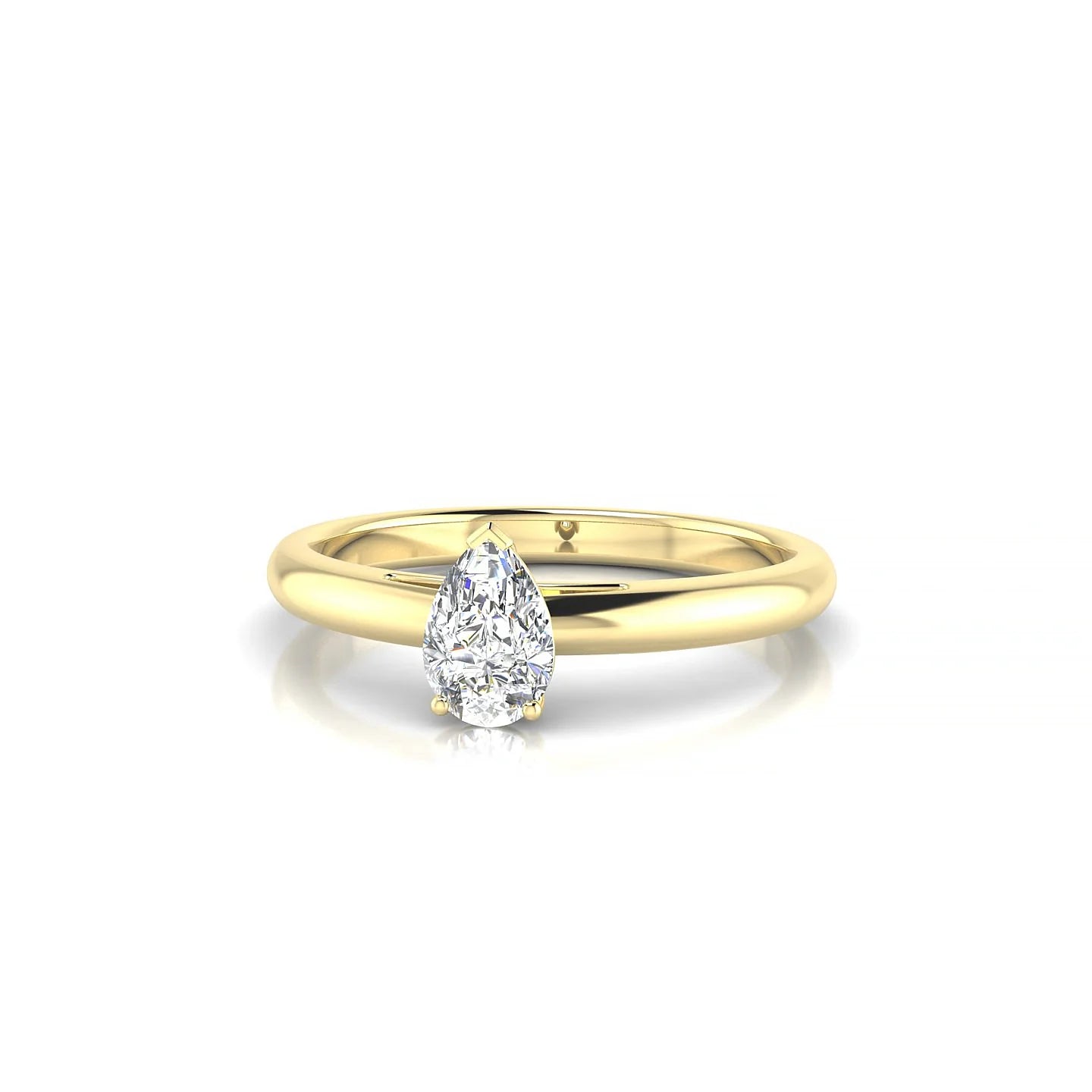 Treasure | 18k Yellow Gold 6 x 4 mm Pear Diamond Ring