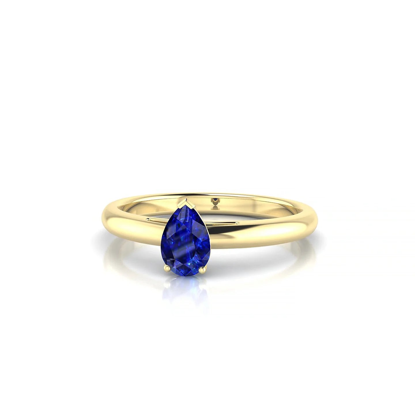 Treasure | 18k Yellow Gold 6 x 4 mm Pear Sapphire Ring