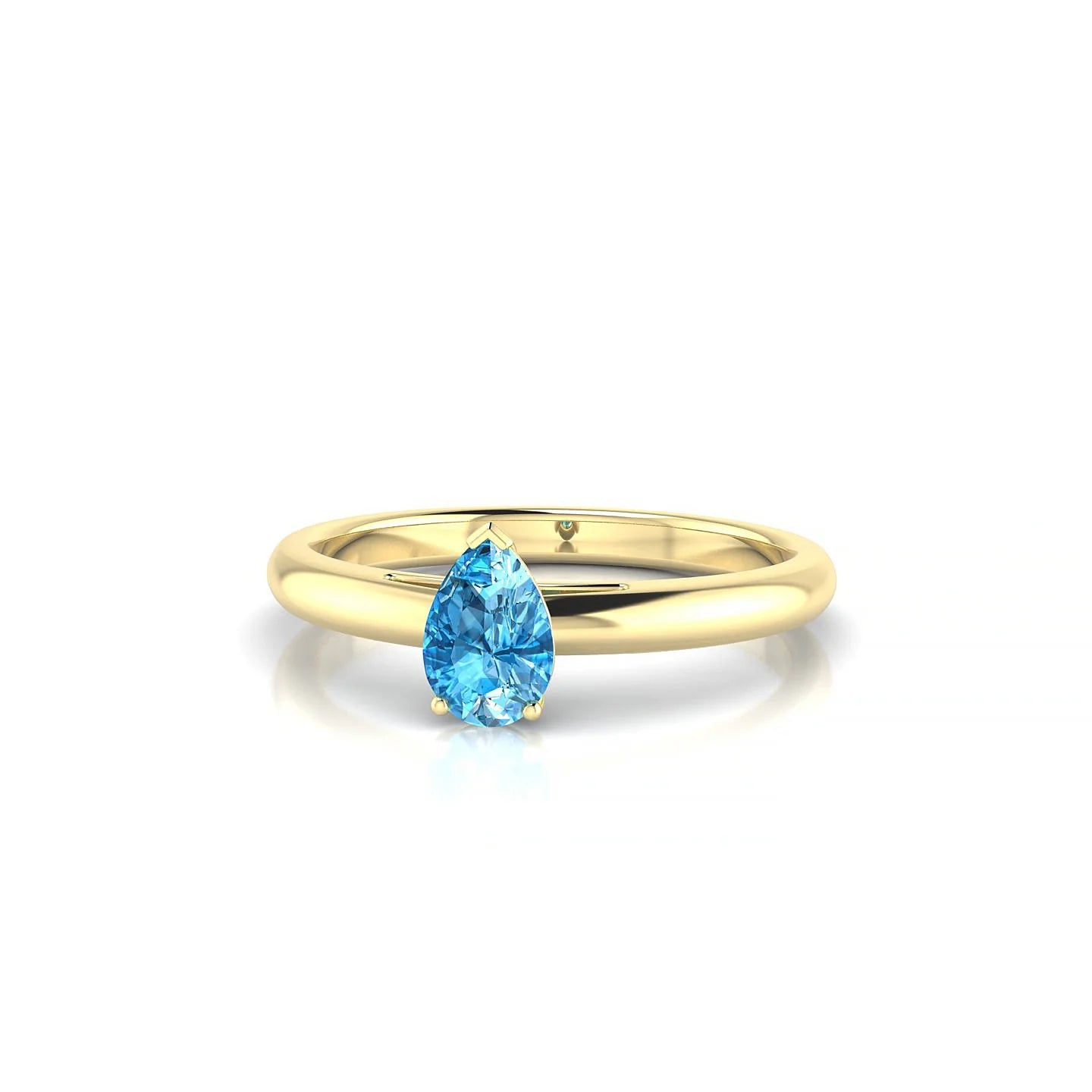Treasure | 18k Yellow Gold 6 x 4 mm Pear Topaz Ring