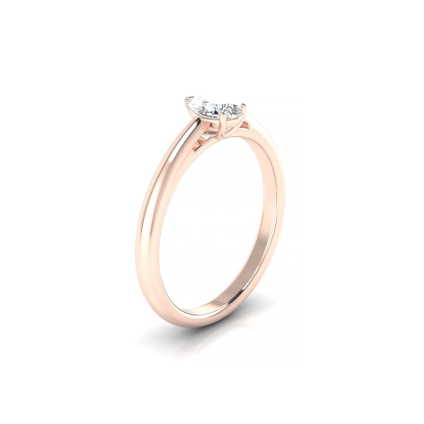 Treasure | 18k Rose Gold 6 x 4 mm Pear Diamond Ring