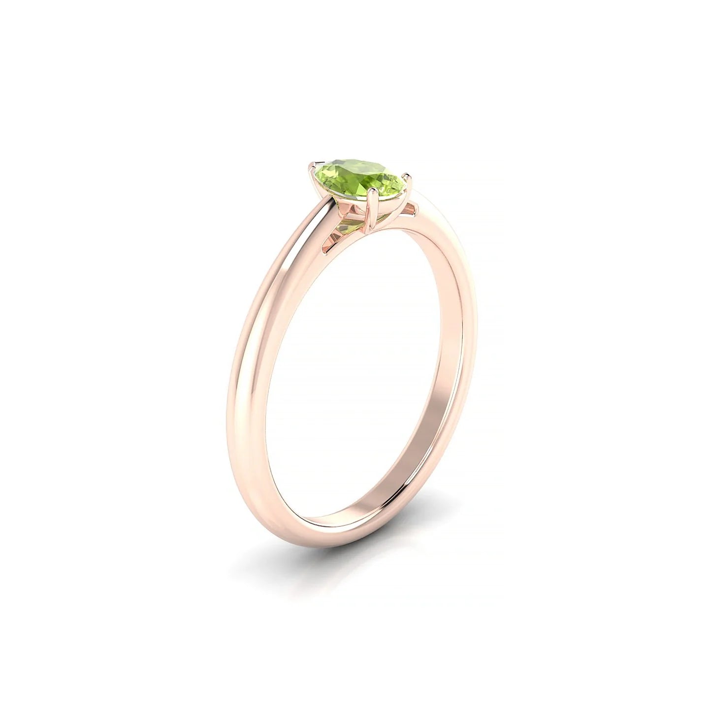 Treasure | 18k Rose Gold 6 x 4 mm Pear Peridot Ring