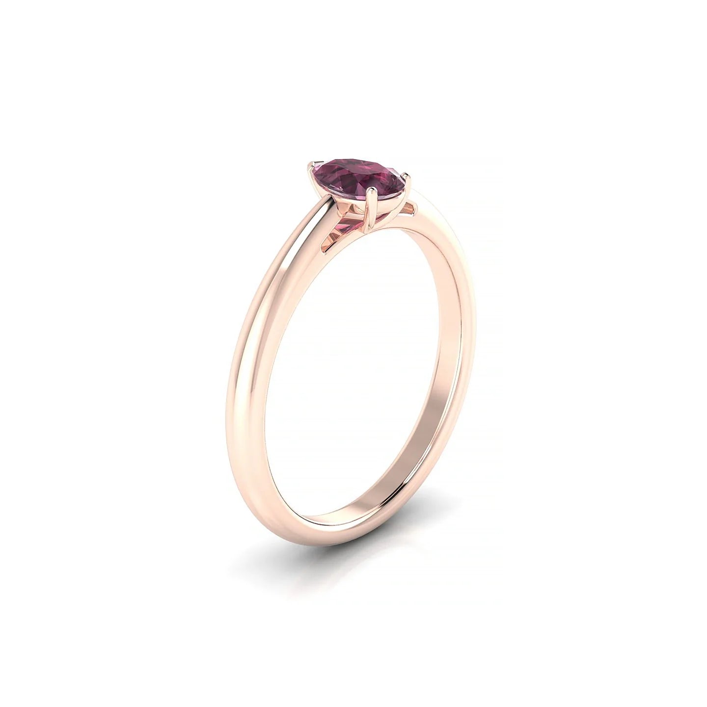 Treasure | 18k Rose Gold 6 x 4 mm Pear Rhodolite Ring