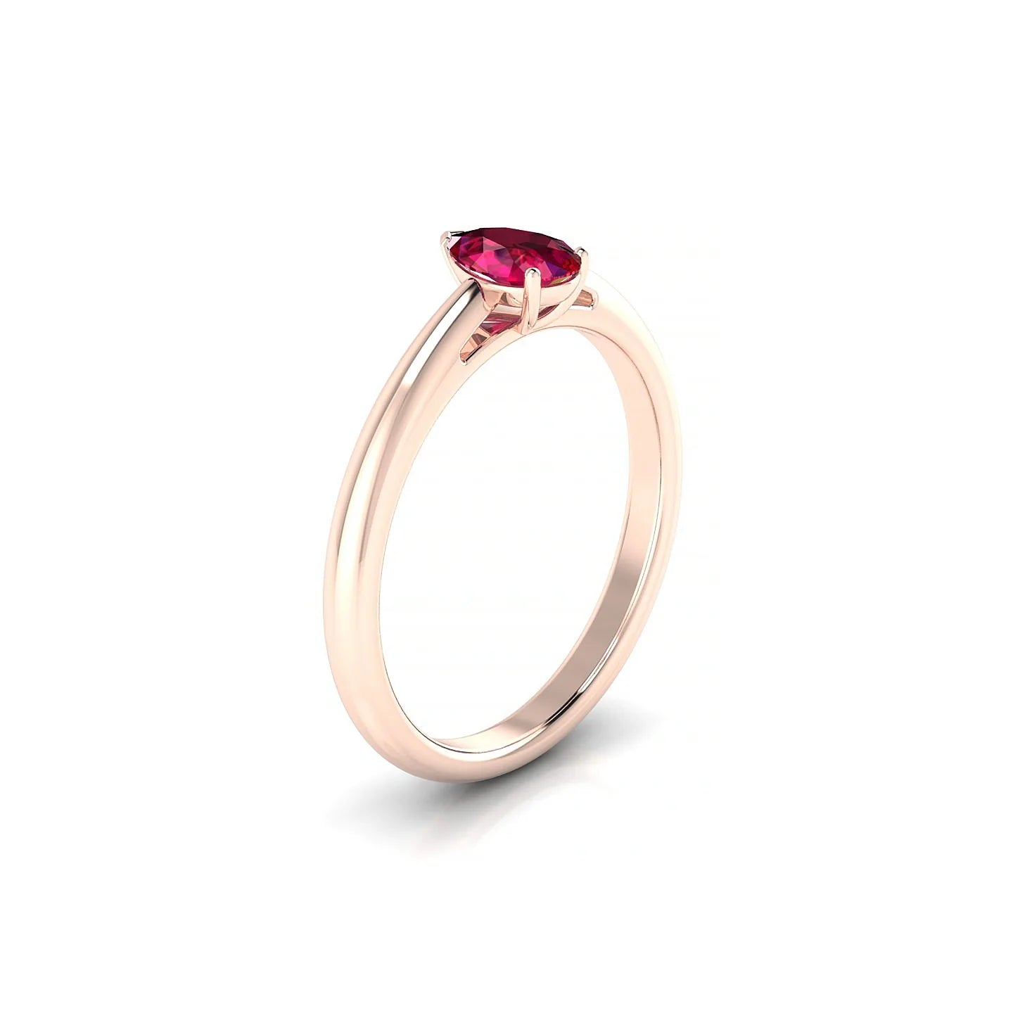 Treasure | 18k Rose Gold 6 x 4 mm Pear Ruby Ring