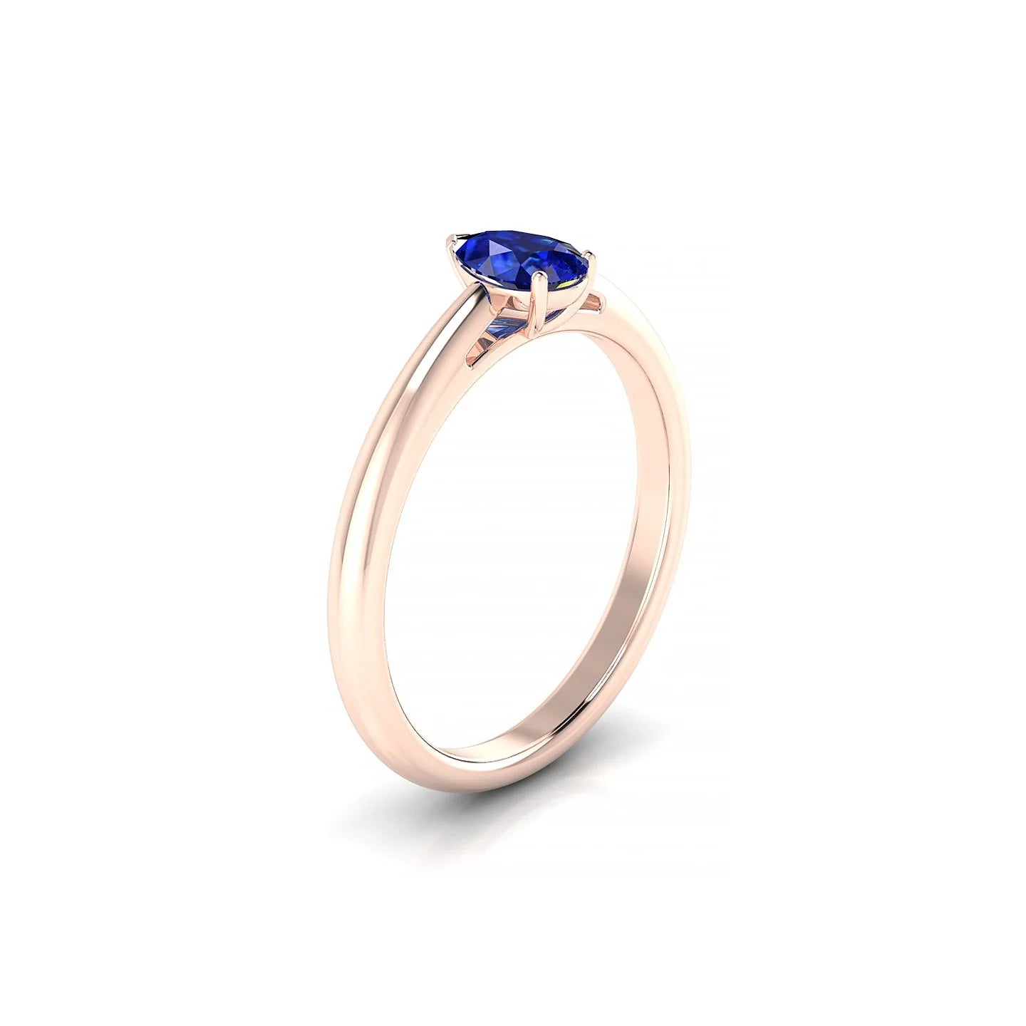 Treasure | 18k Rose Gold 6 x 4 mm Pear Sapphire Ring