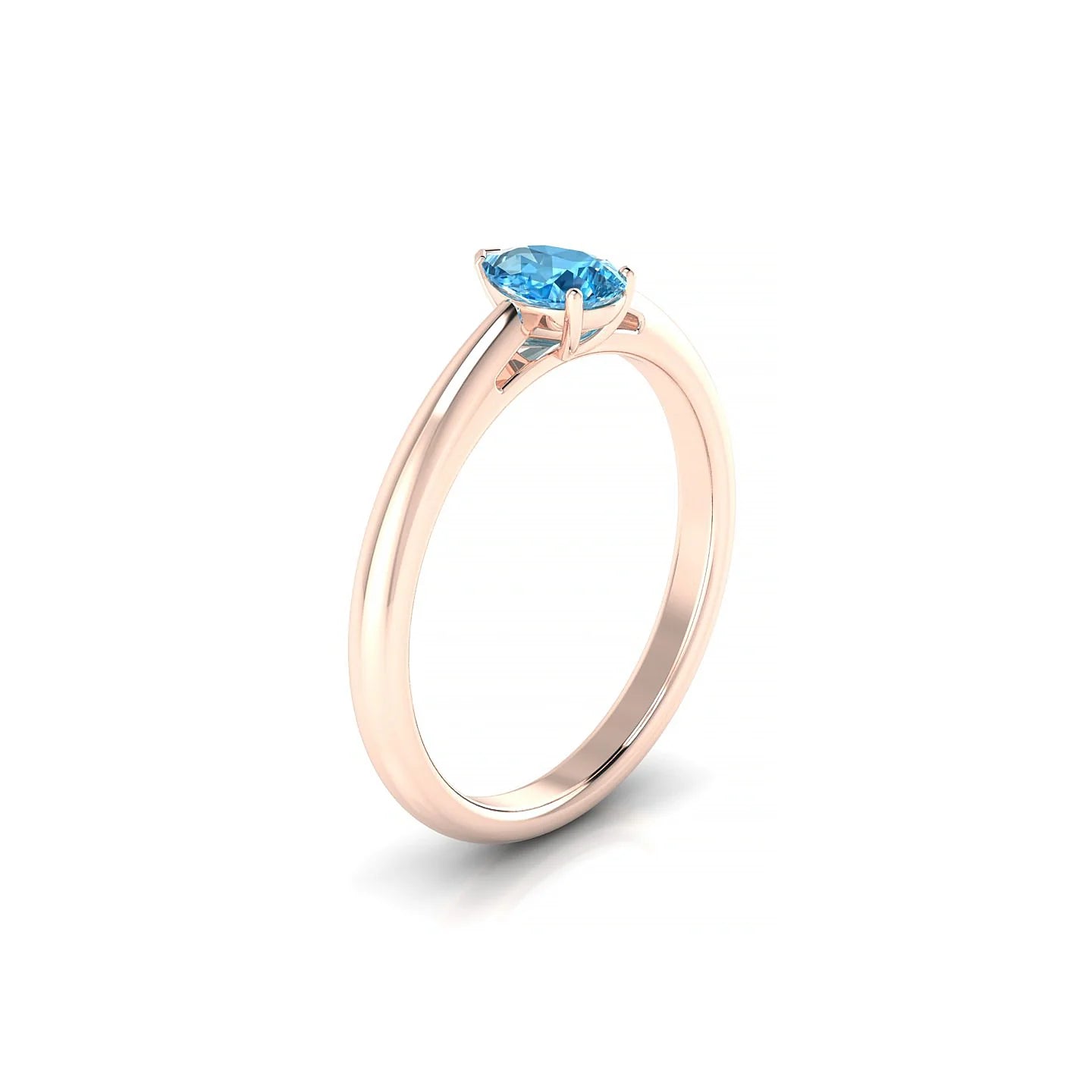 Treasure | 18k Rose Gold 6 x 4 mm Pear Topaz Ring
