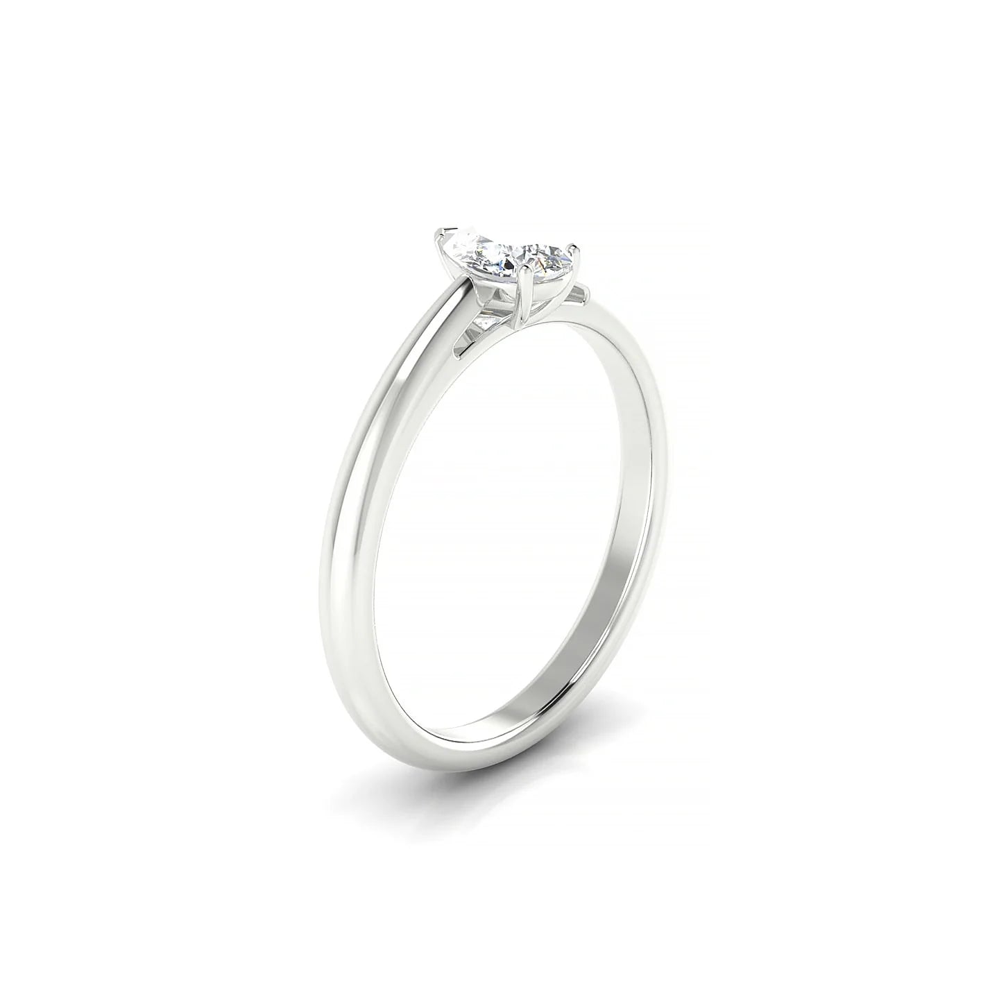 Treasure | 18k White Gold 6 x 4 mm Pear Diamond Ring