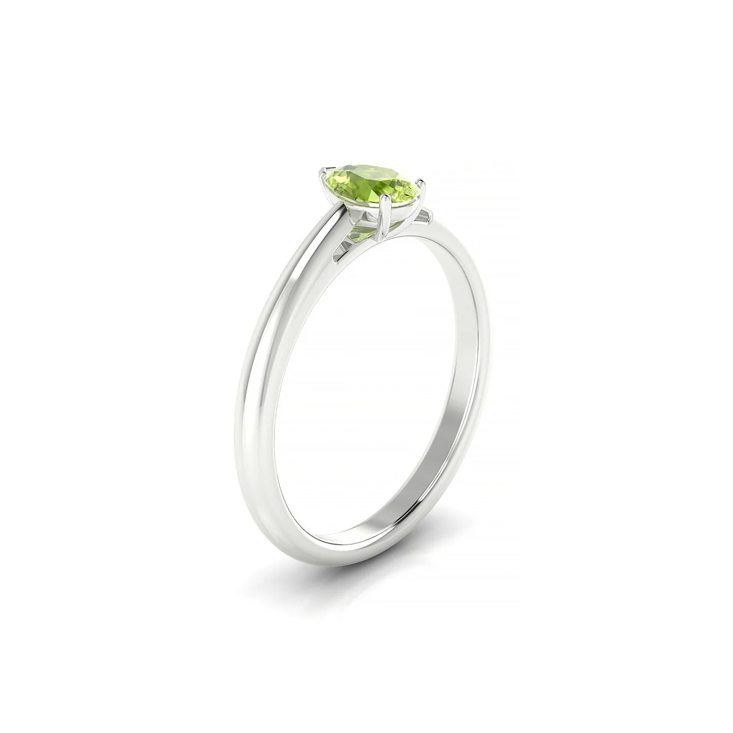 Treasure | 18k White Gold 6 x 4 mm Pear Peridot Ring