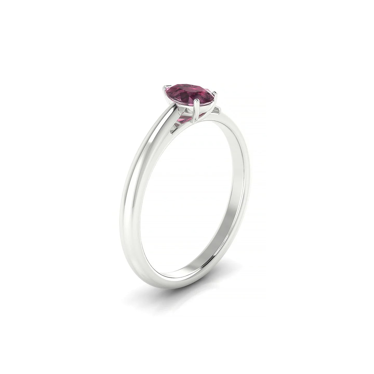 Treasure | 18k White Gold 6 x 4 mm Pear Rhodolite Ring