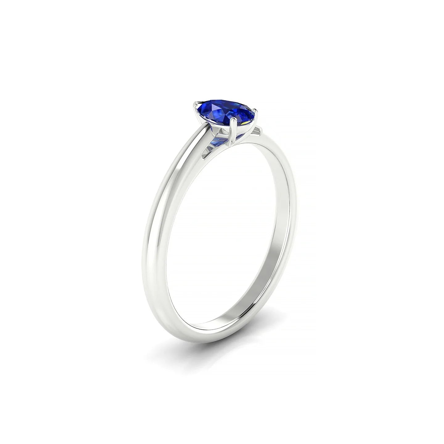 Treasure | 18k White Gold 6 x 4 mm Pear Sapphire Ring