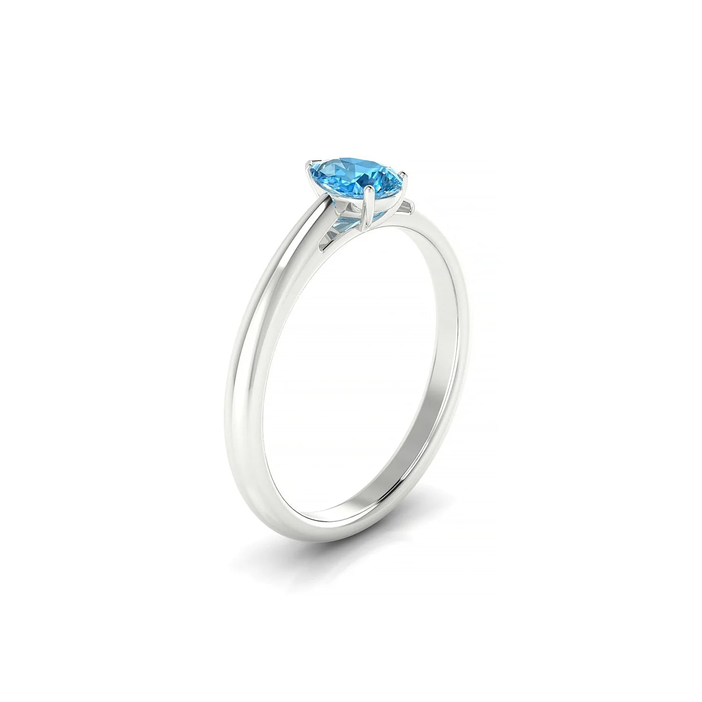 Treasure | 18k White Gold 6 x 4 mm Pear Topaz Ring