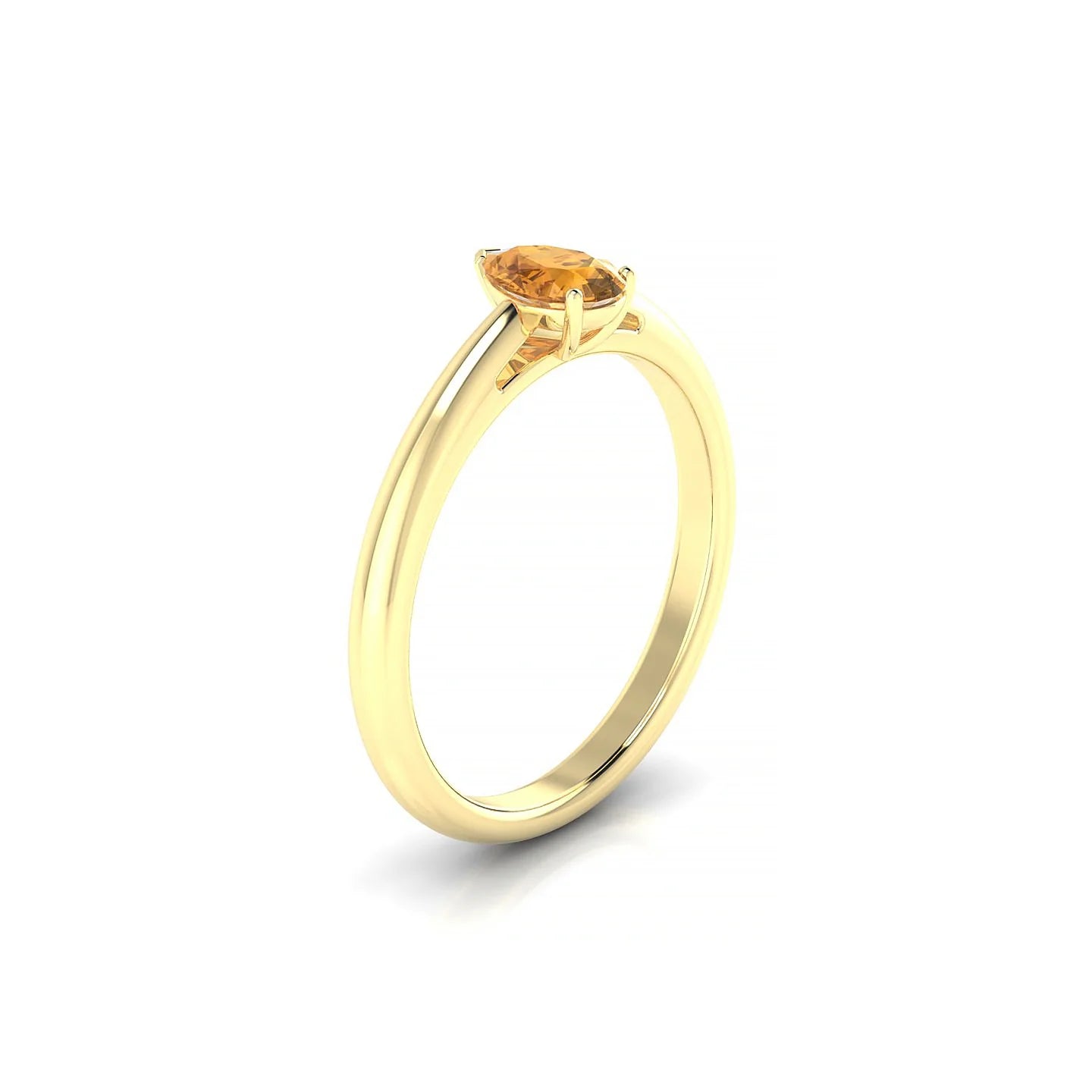 Treasure | 18k Yellow Gold 6 x 4 mm Pear Citrine Ring
