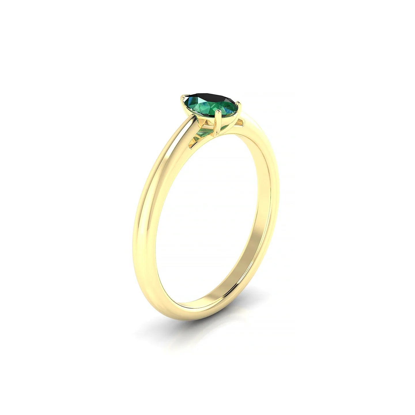 Treasure | 18k Yellow Gold 6 x 4 mm Pear Emerald Ring
