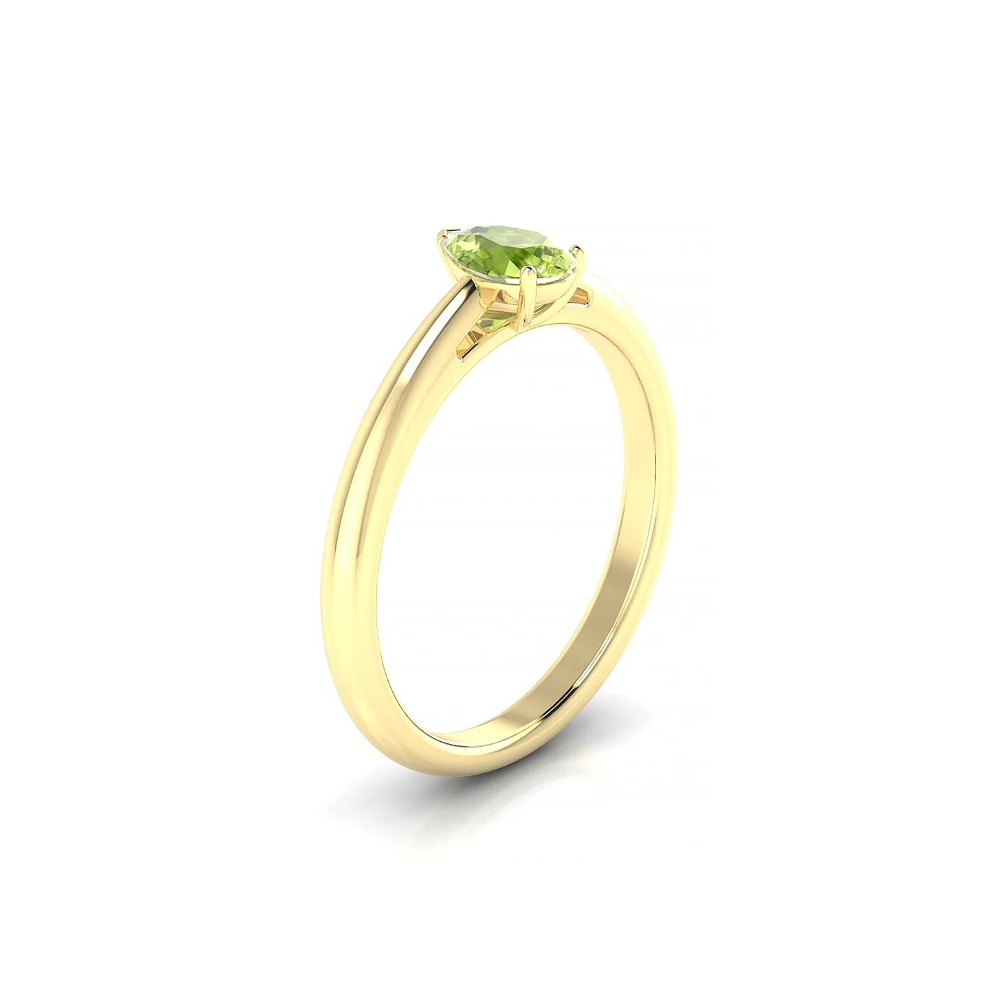 Treasure | 18k Yellow Gold 6 x 4 mm Pear Peridot Ring