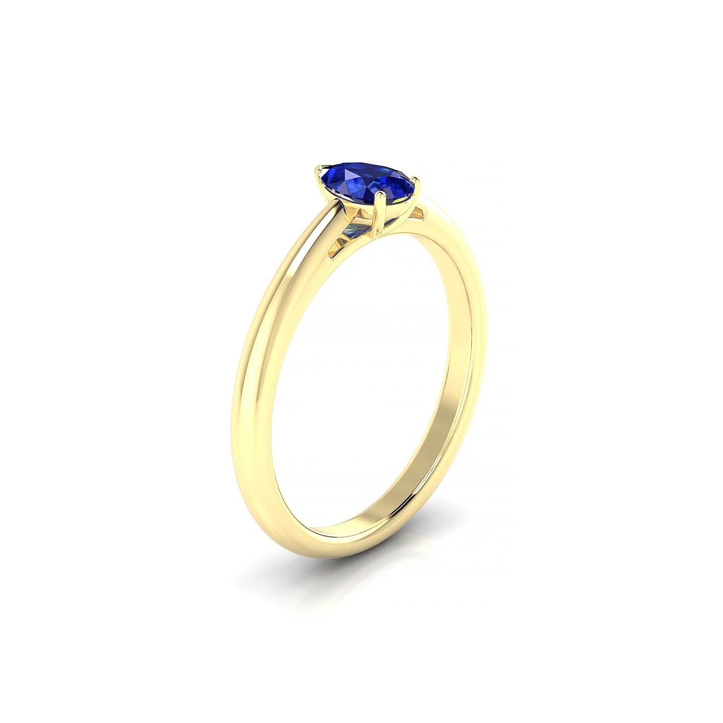 Treasure | 18k Yellow Gold 6 x 4 mm Pear Sapphire Ring