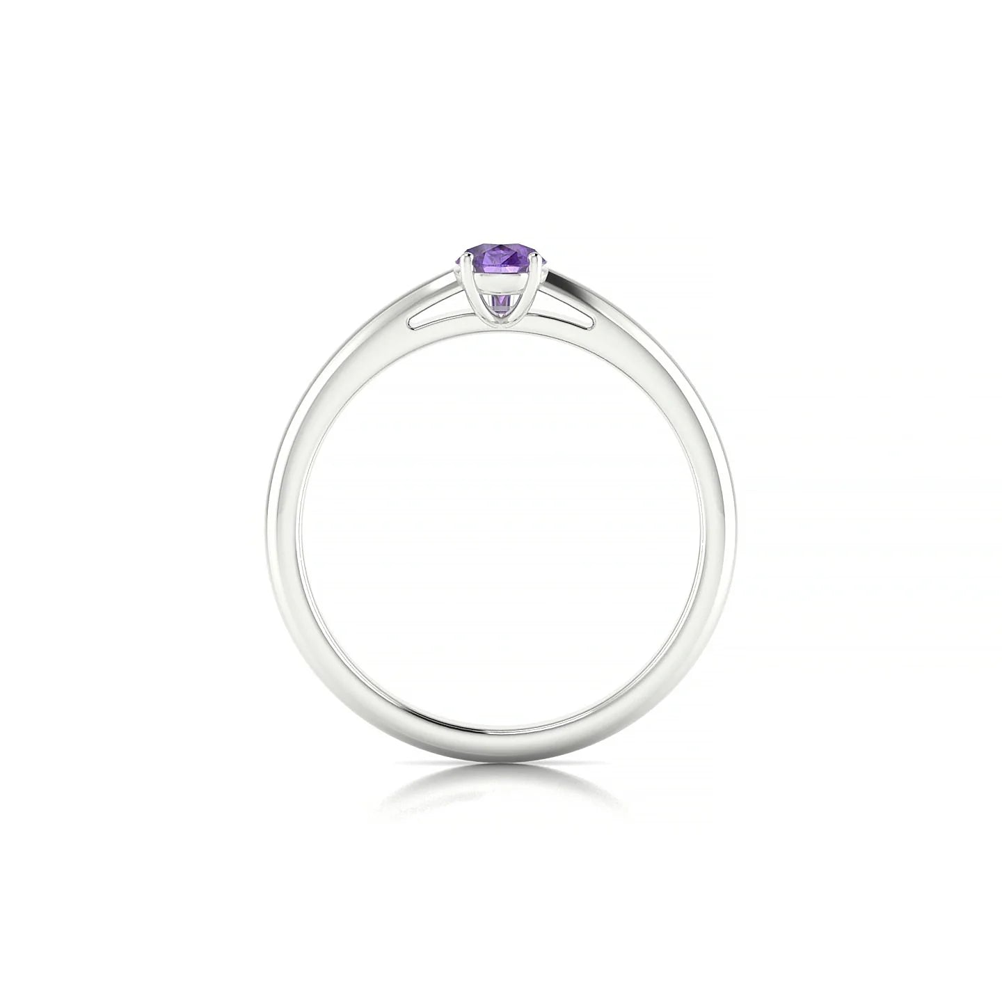 Treasure | 18k White Gold 6 x 4 mm Pear Amethyst Ring