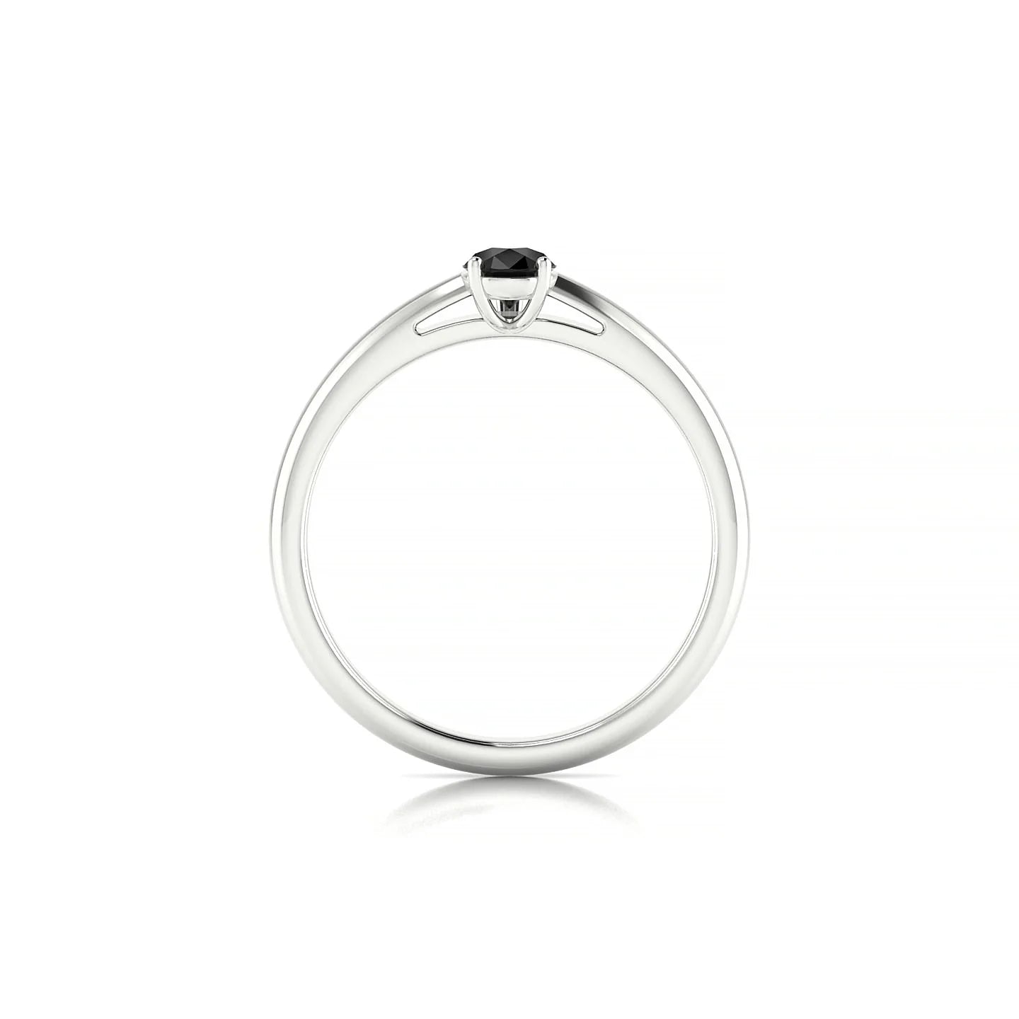 Treasure | 18k White Gold 6 x 4 mm Pear Black Diamond Ring