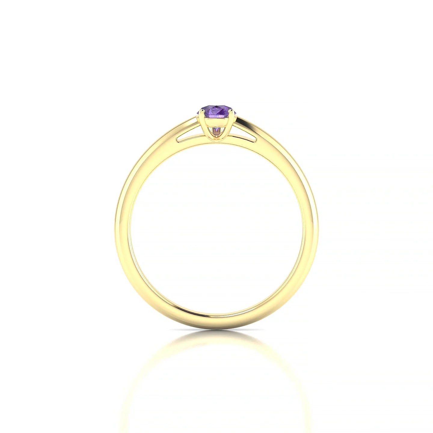 Treasure | 18k Yellow Gold 6 x 4 mm Pear Amethyst Ring