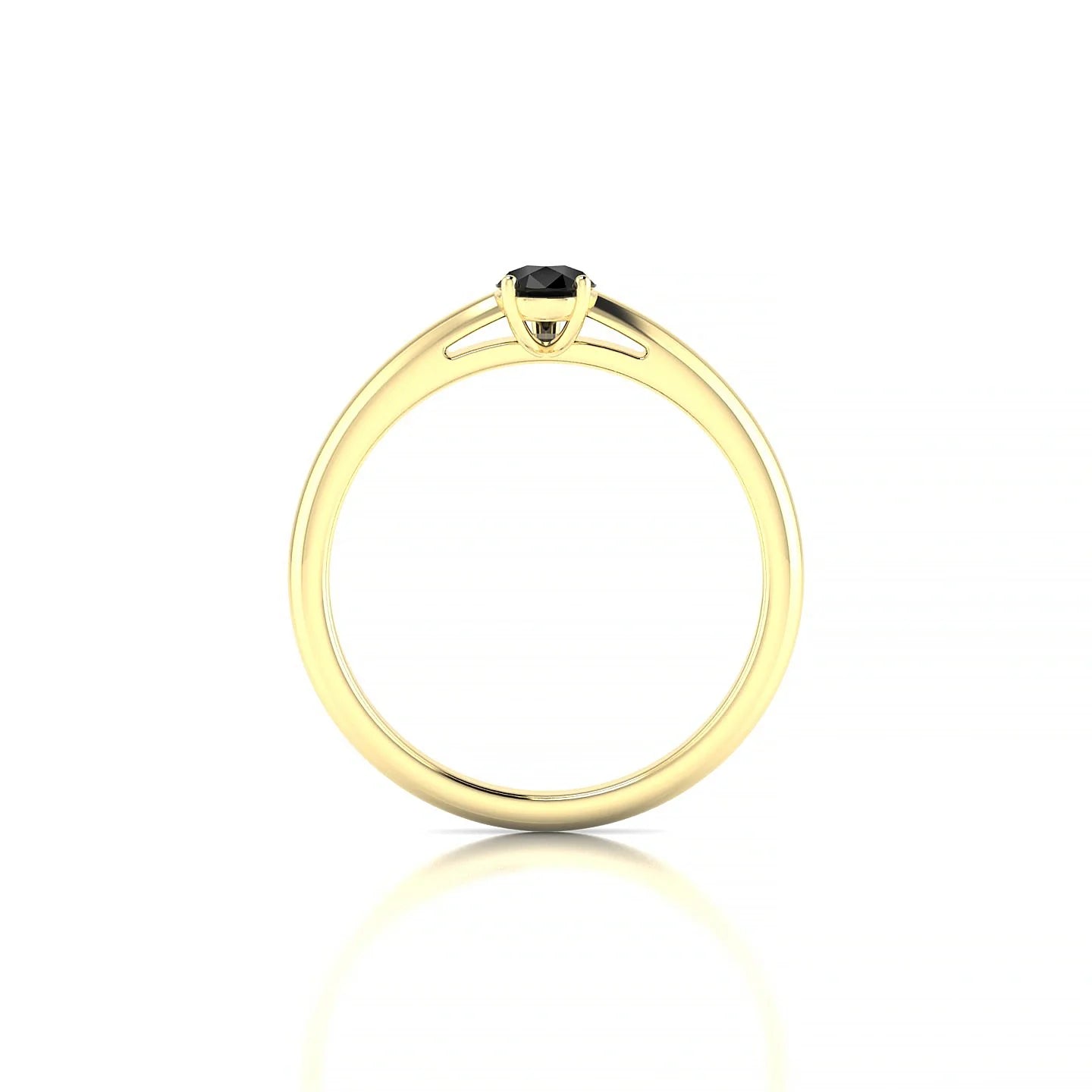Treasure | 18k Yellow Gold 6 x 4 mm Pear Black Diamond Ring