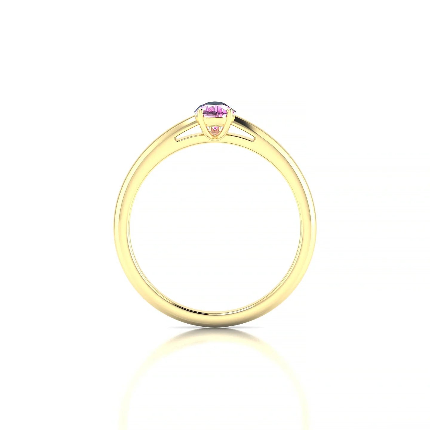 Treasure | 18k Yellow Gold 6 x 4 mm Pear Pink Sapphire Ring
