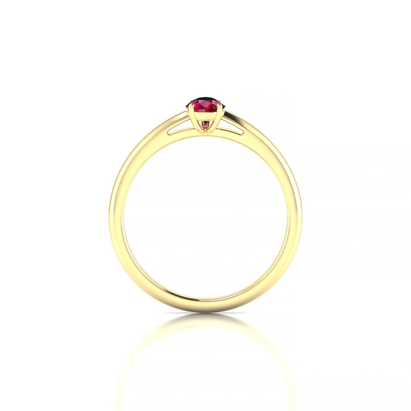 Treasure | 18k Yellow Gold 6 x 4 mm Pear Ruby Ring