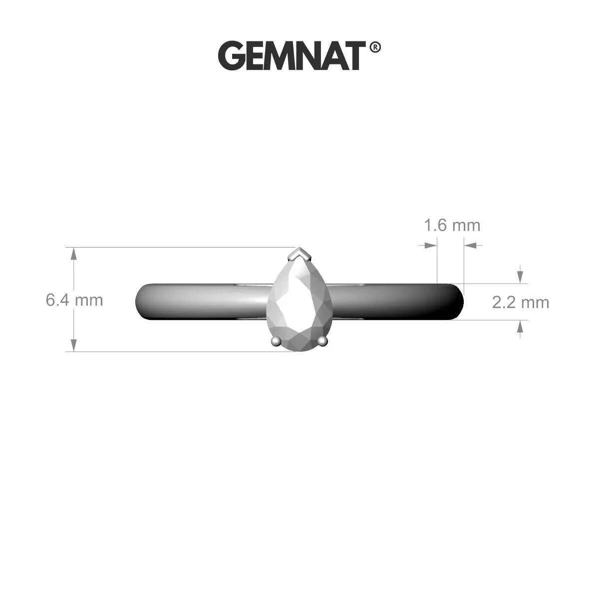 Treasure | 18k Rose Gold 6 x 4 mm Pear Amethyst Ring