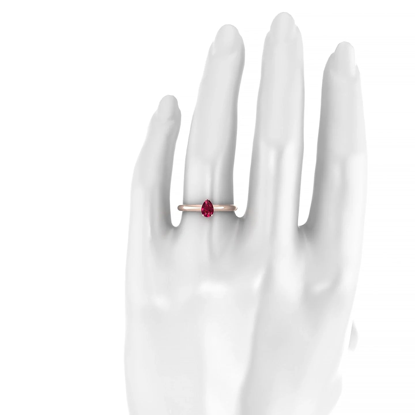 Treasure | 18k Rose Gold 6 x 4 mm Pear Ruby Ring