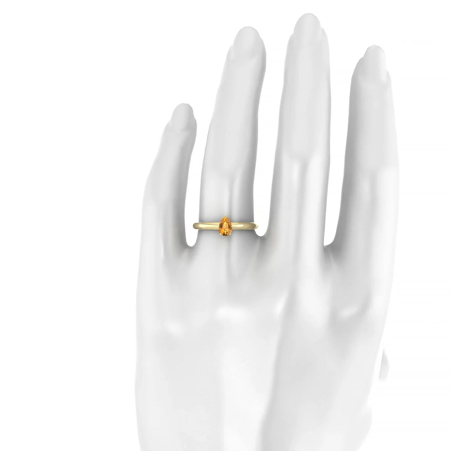 Treasure | 18k Yellow Gold 6 x 4 mm Pear Citrine Ring