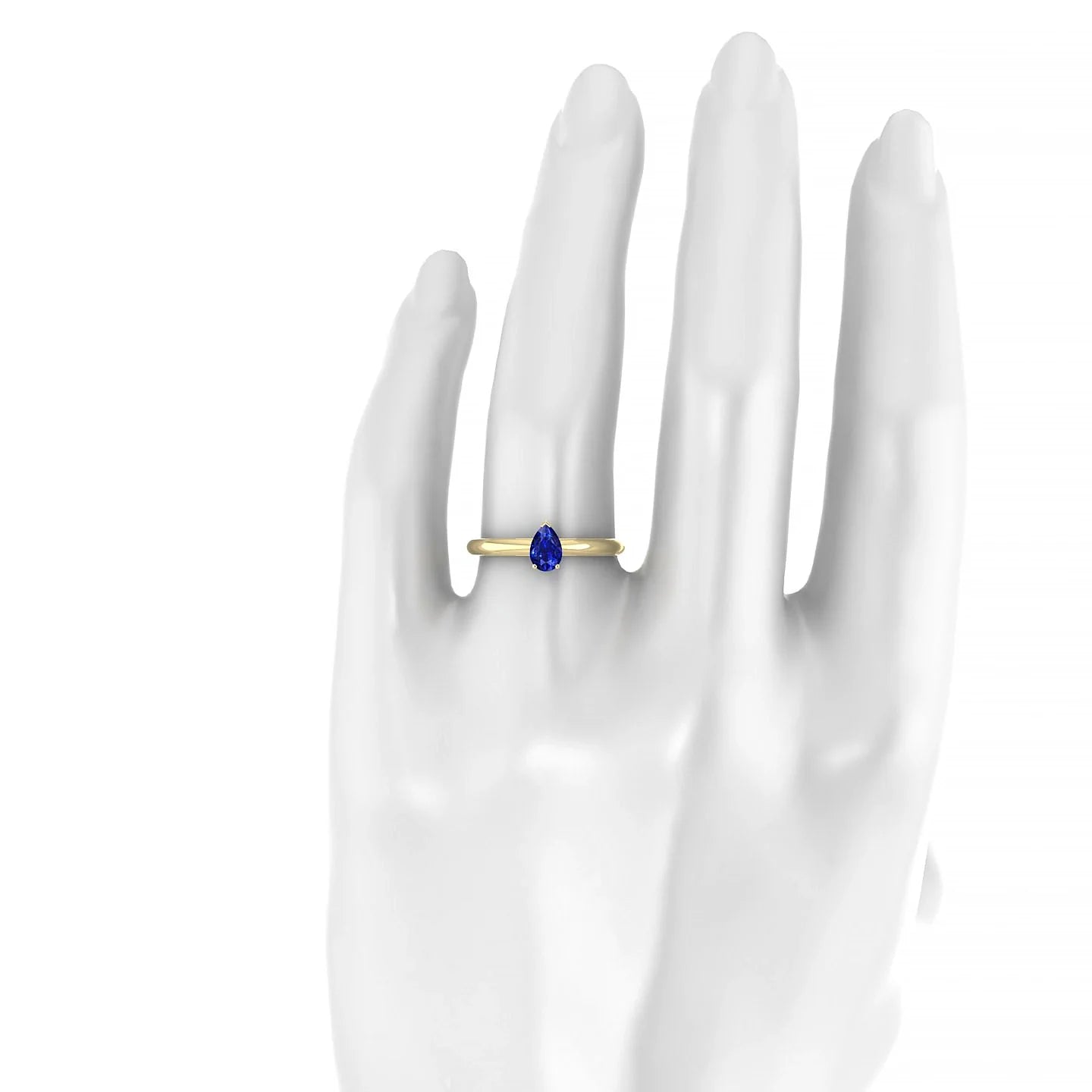 Treasure | 18k Yellow Gold 6 x 4 mm Pear Sapphire Ring