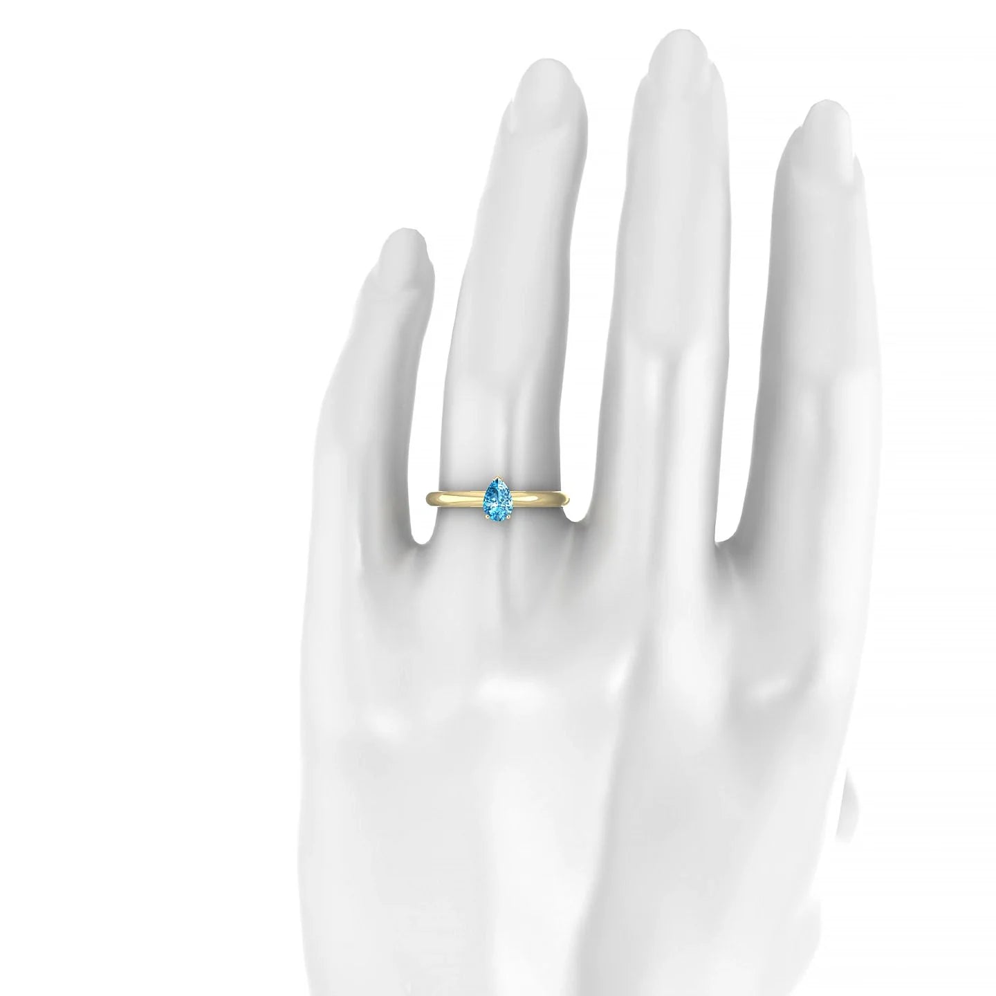 Treasure | 18k Yellow Gold 6 x 4 mm Pear Topaz Ring
