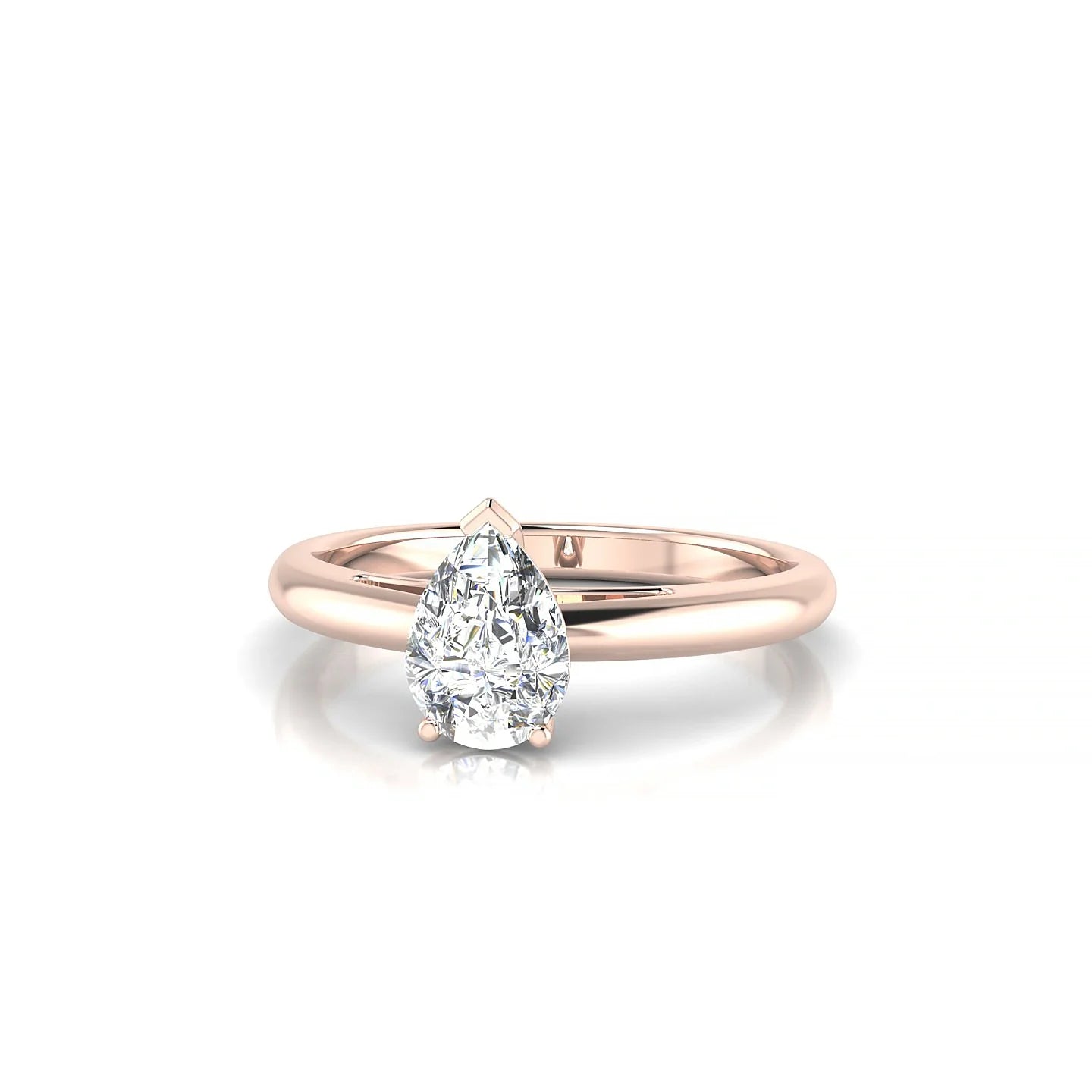 Treasure | 18k Rose Gold 7 x 5 mm Pear Diamond Ring