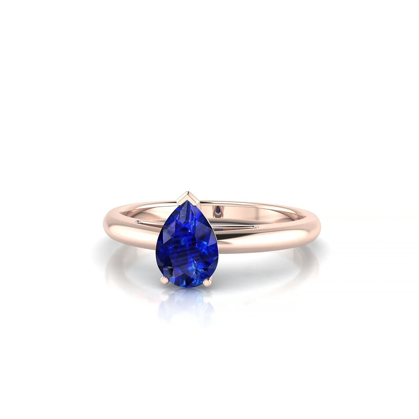 Treasure | 18k Rose Gold 7 x 5 mm Pear Sapphire Ring