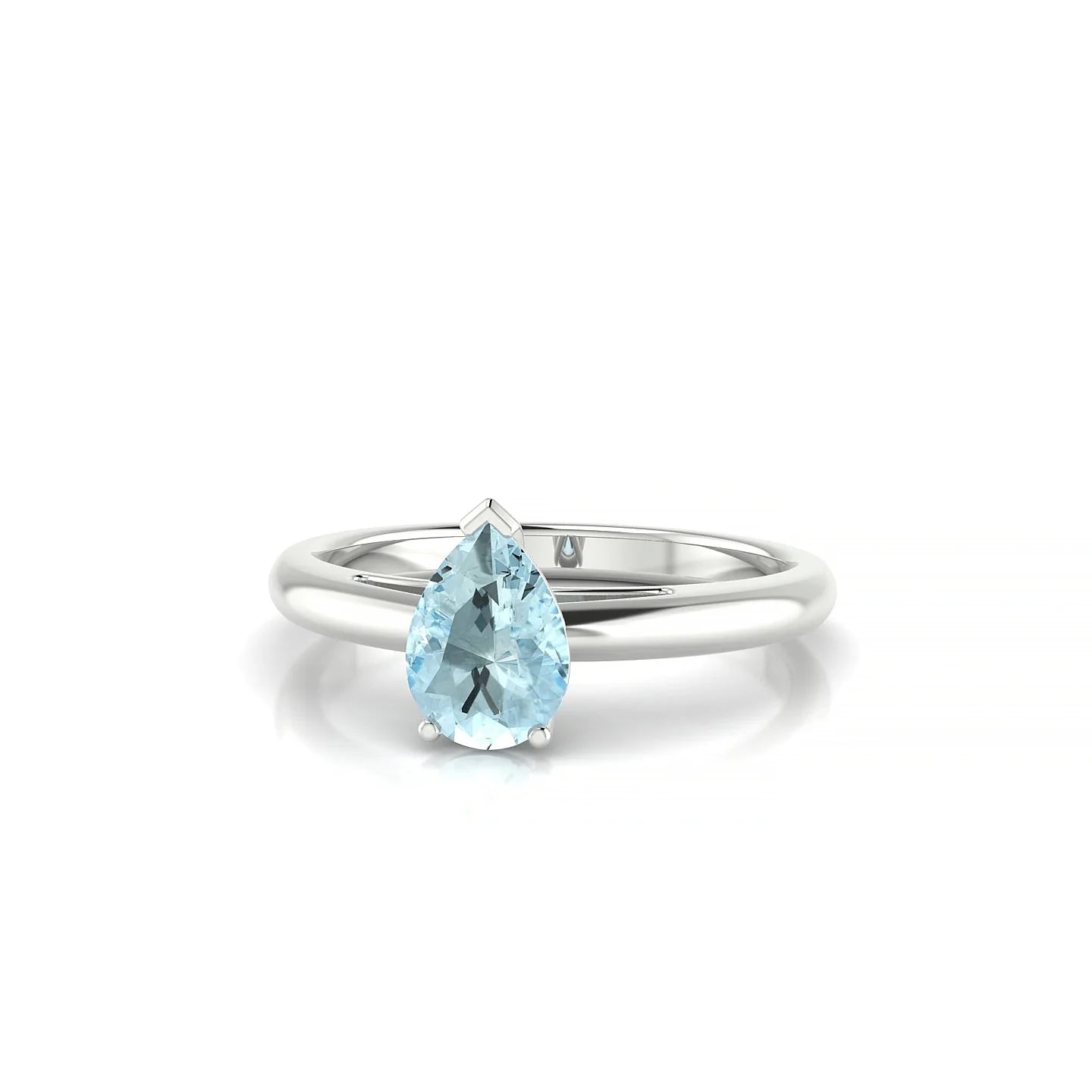 Treasure | 18k White Gold 7 x 5 mm Pear Aquamarine Ring